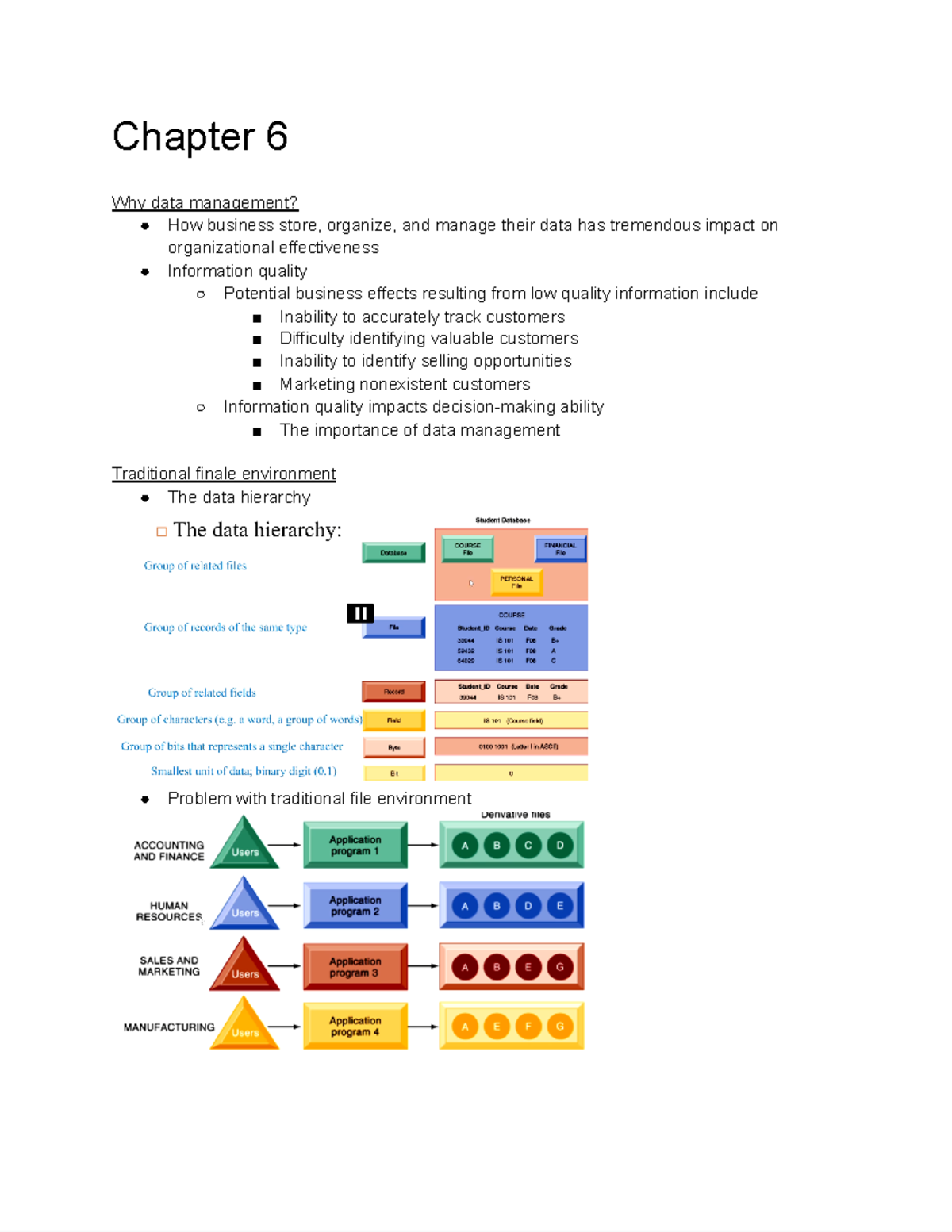 2KA3 Chapter 6 Lecture Notes on Data Management Principles - Studocu
