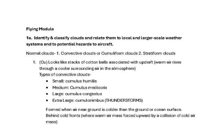 ATSC Study Guide: Cloud Classification & Weather Hazards - Studocu