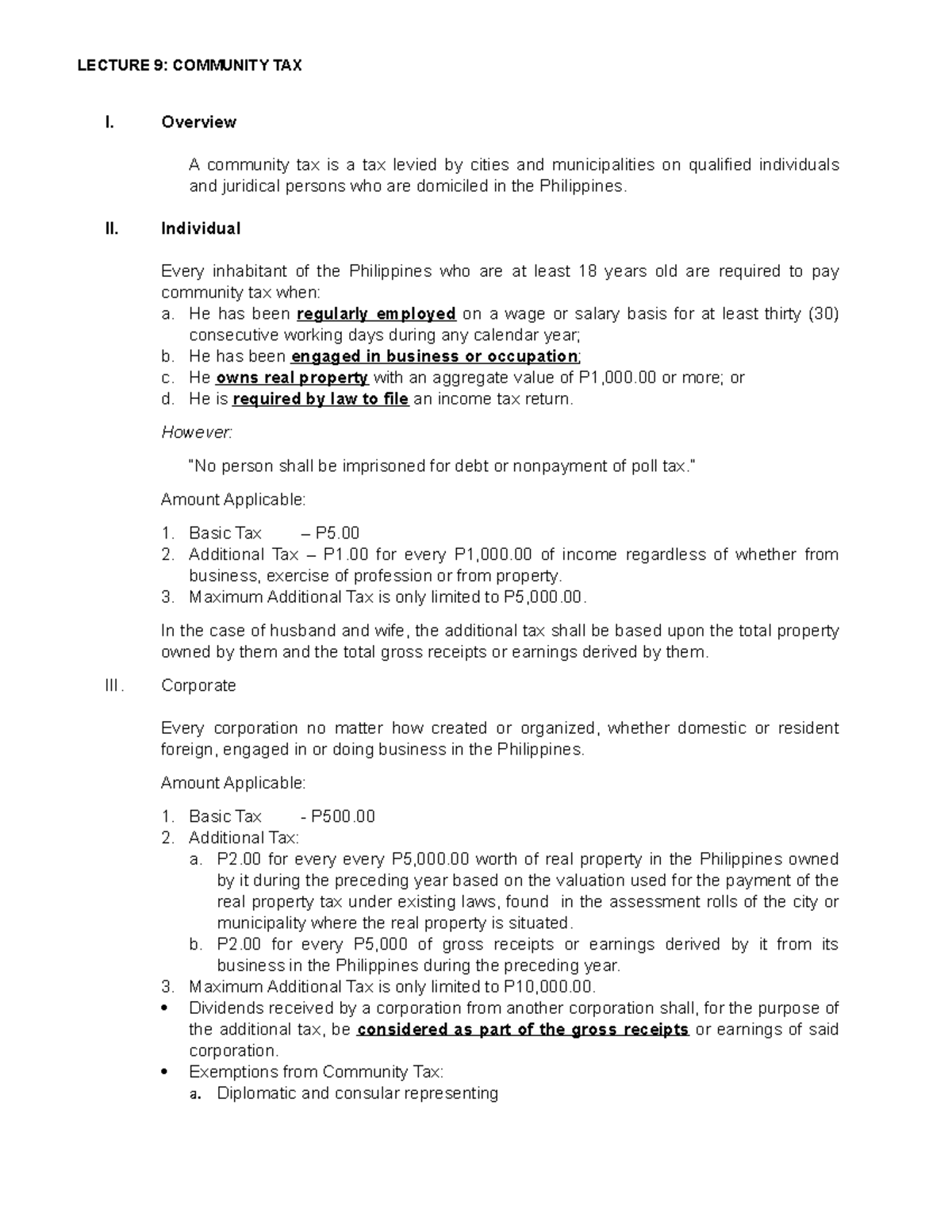 Lecture 9: Overview and Details of Community Tax in the Philippines ...