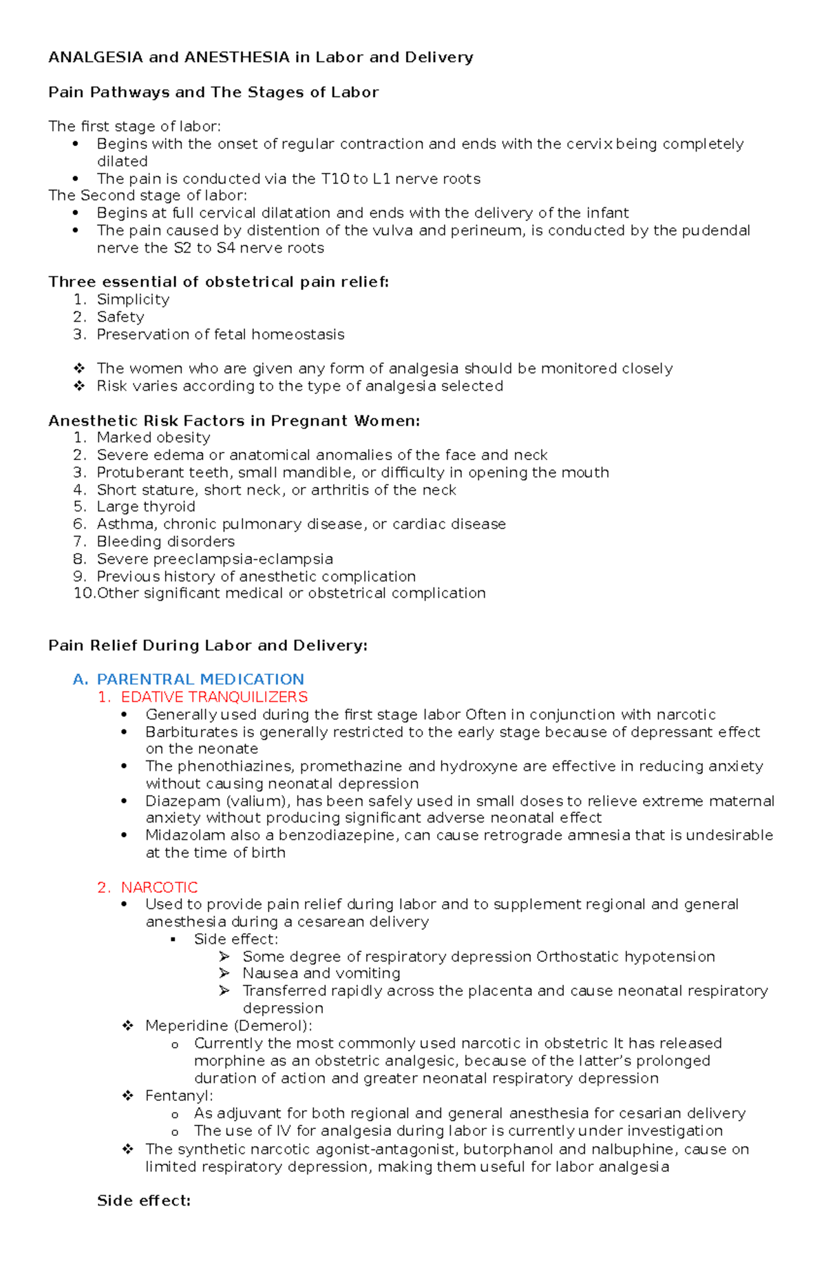 Pain Management Strategies in Labor & Delivery: Analgesia and ...