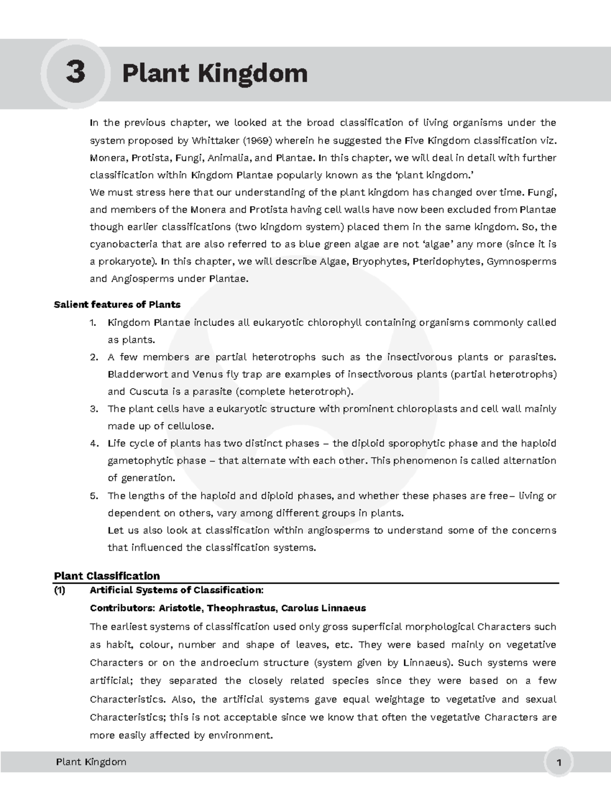 Plant Kingdom 4 - Detailed Classification and Characteristics of Plantae -  Studocu