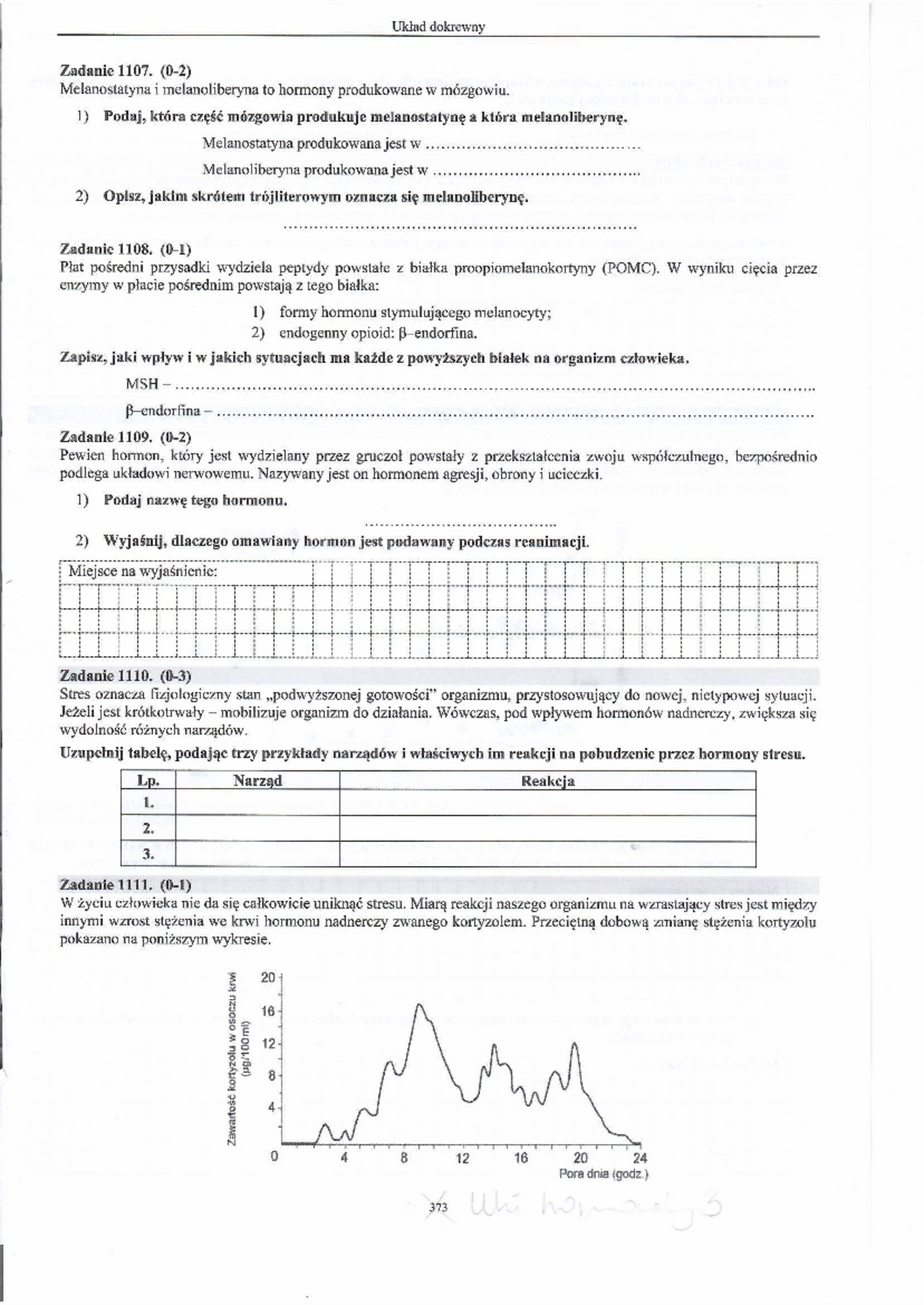 Układ hormonalny 3 zadania maturalne - Biologia rozszerzona - Studocu