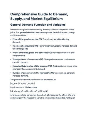 Demand and Supply - Study Notes & Assignments - Studocu