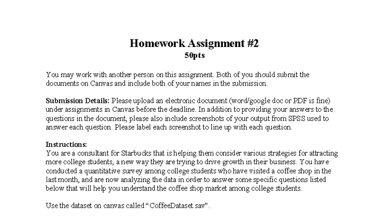 HW2 Fall25 - Starbucks Strategy Homework Assignment (50pts) - Studocu