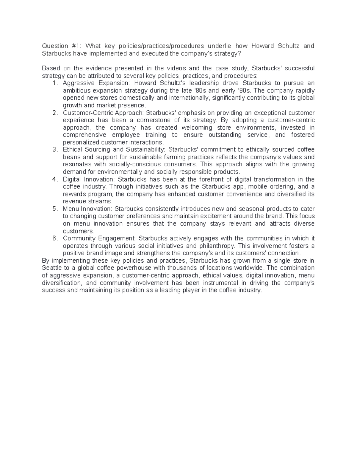 Starbucks Case Study Analysis and Recommendations - OMGT - Studocu