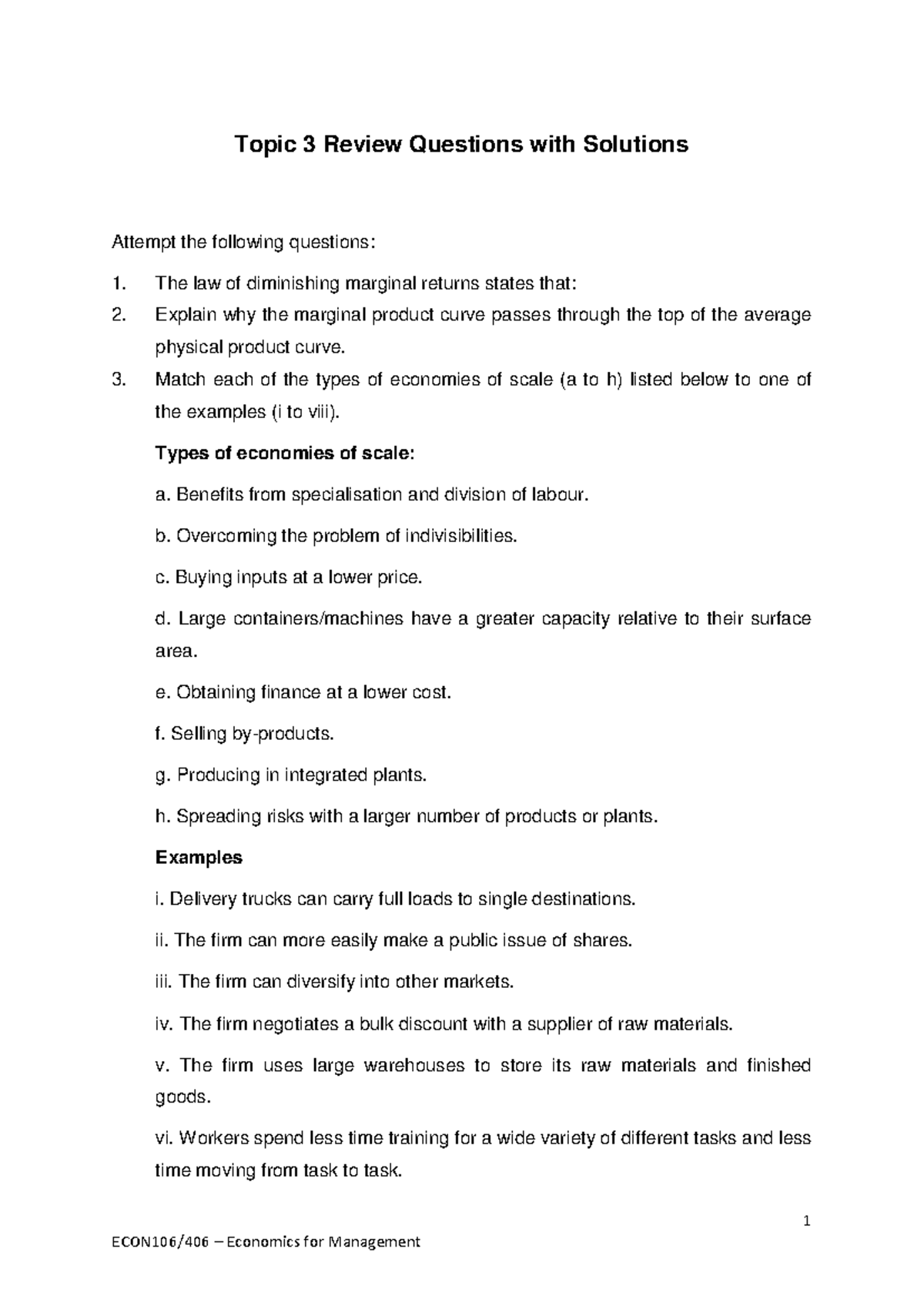 Topic 3 Review Questions & Detailed Solutions - Economics Exam Prep ...