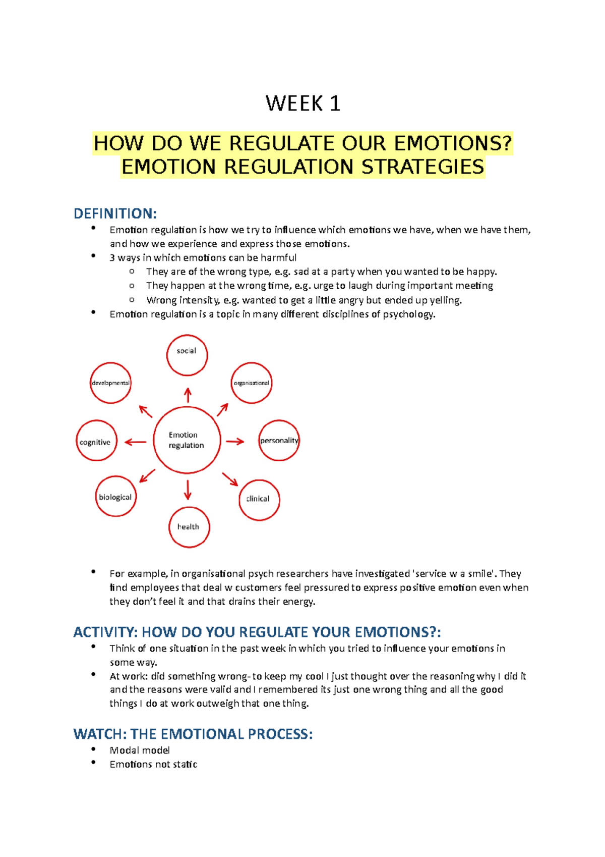 PSYC3800 Module 1: Understanding and Applying Emotion Regulation - Studocu