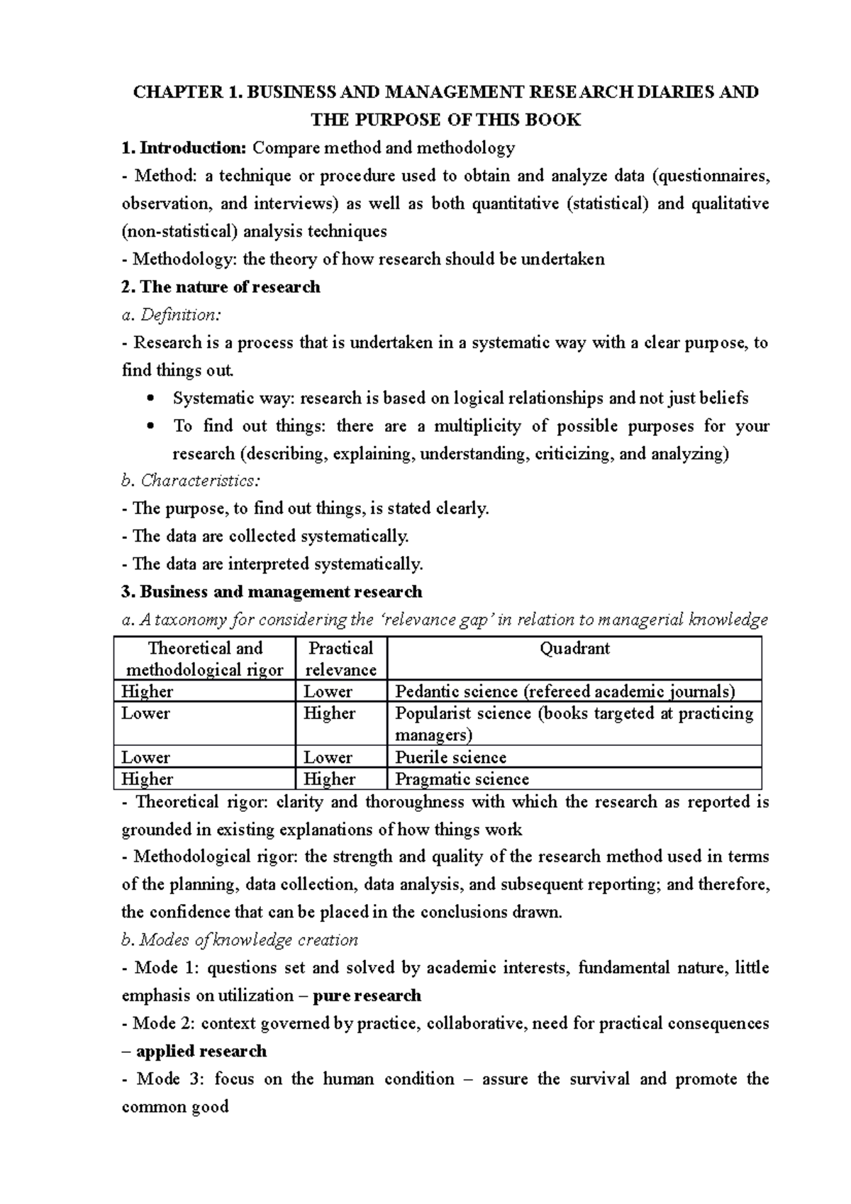 Lecture 1 Chapter 1: Overview of business research method - CHAPTER 1 ...
