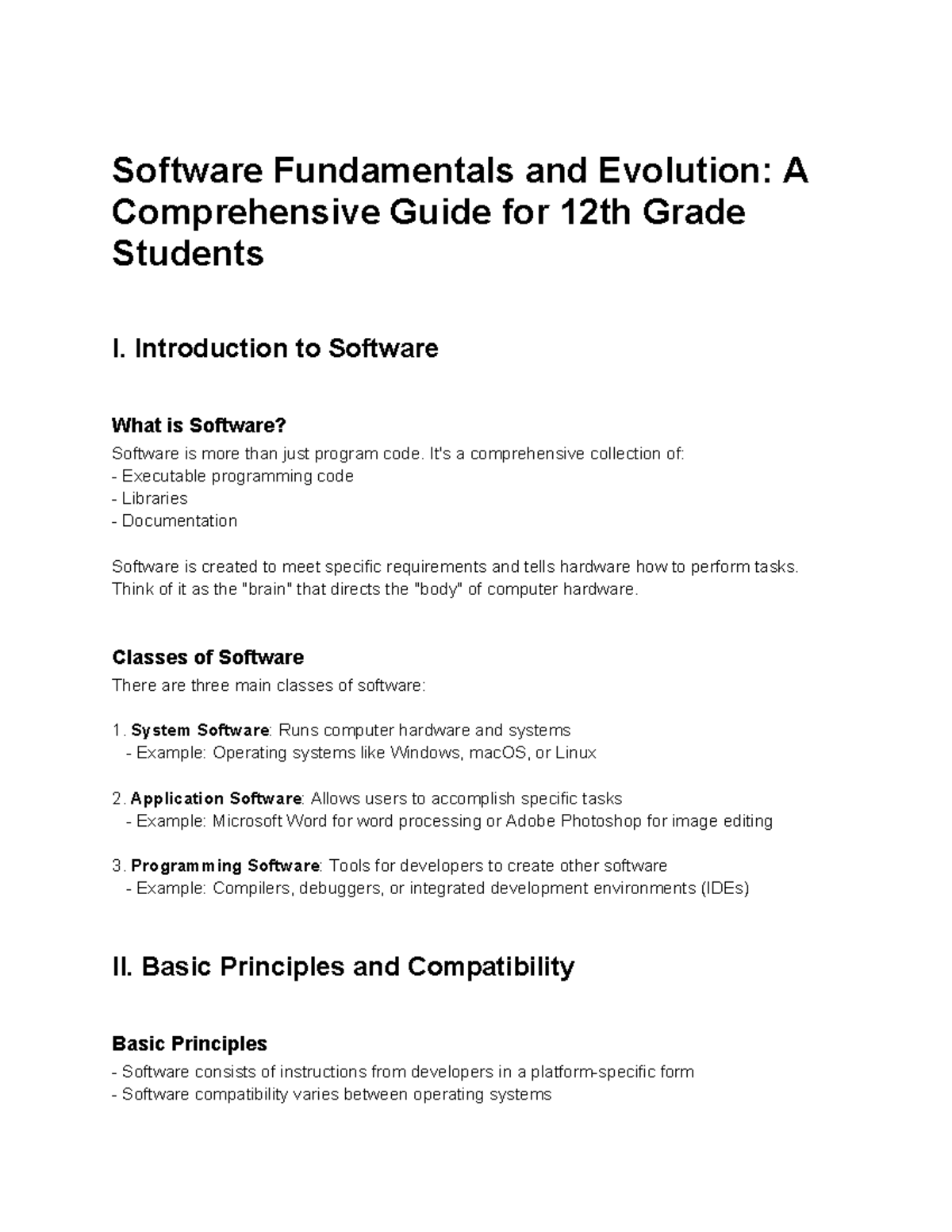 Resource, Lesson Plan, Worksheet - Software Fundamentals and Evolution ...