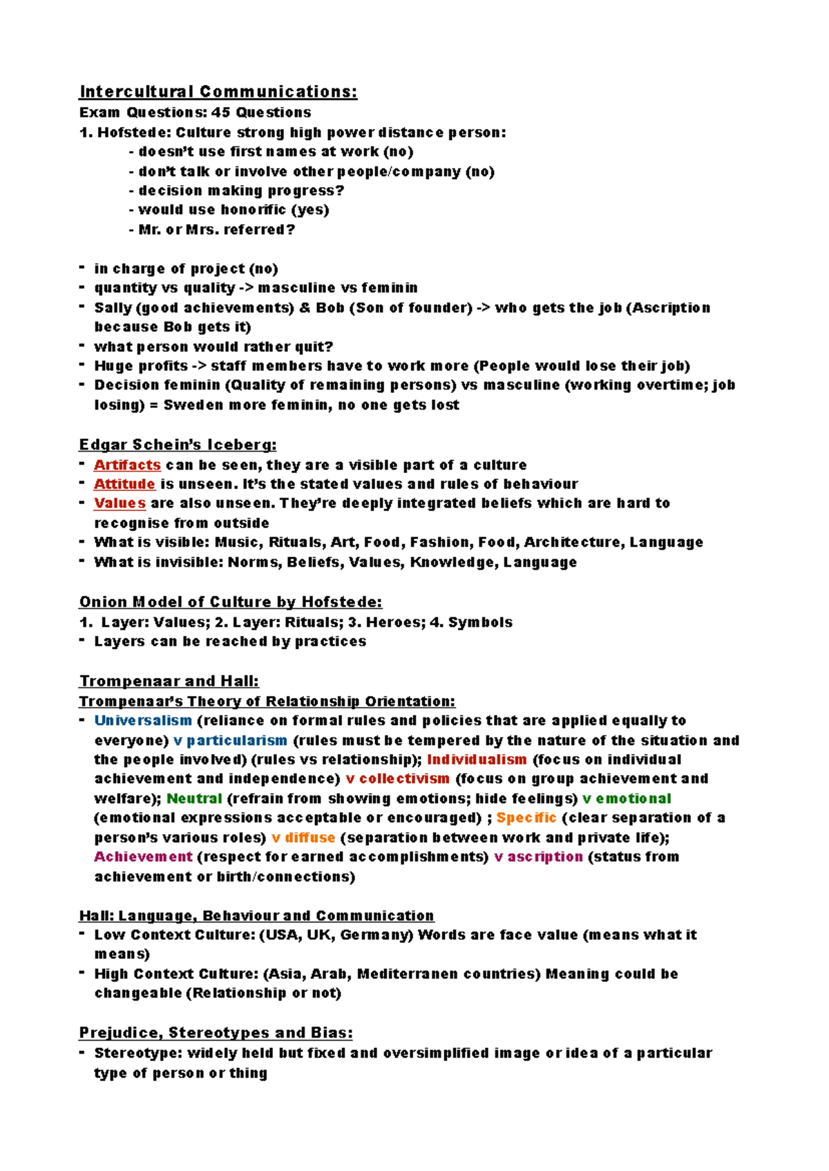 Final Exam Study Guide for Intercultural Communications (IC 102) - Studocu