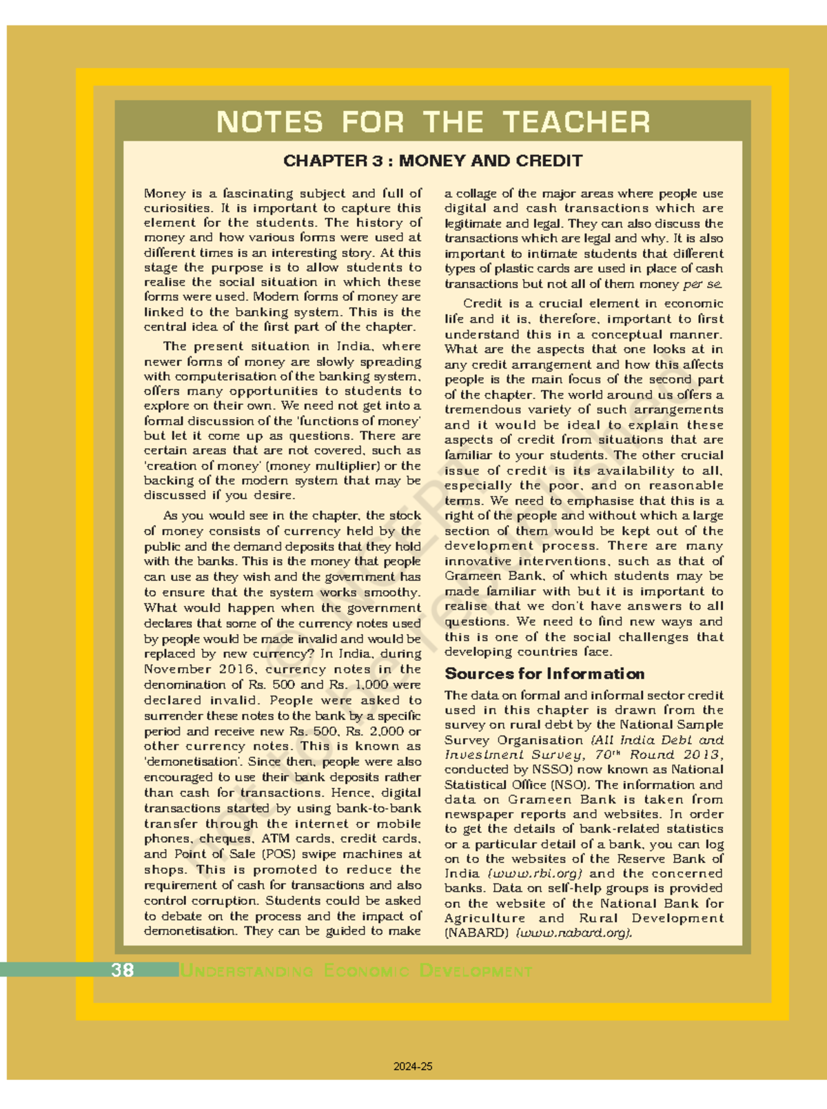 MATHS PYQs CLAS - NOTES FOR THE TEACHER ####### CHAPTER 3 : MONEY AND ...