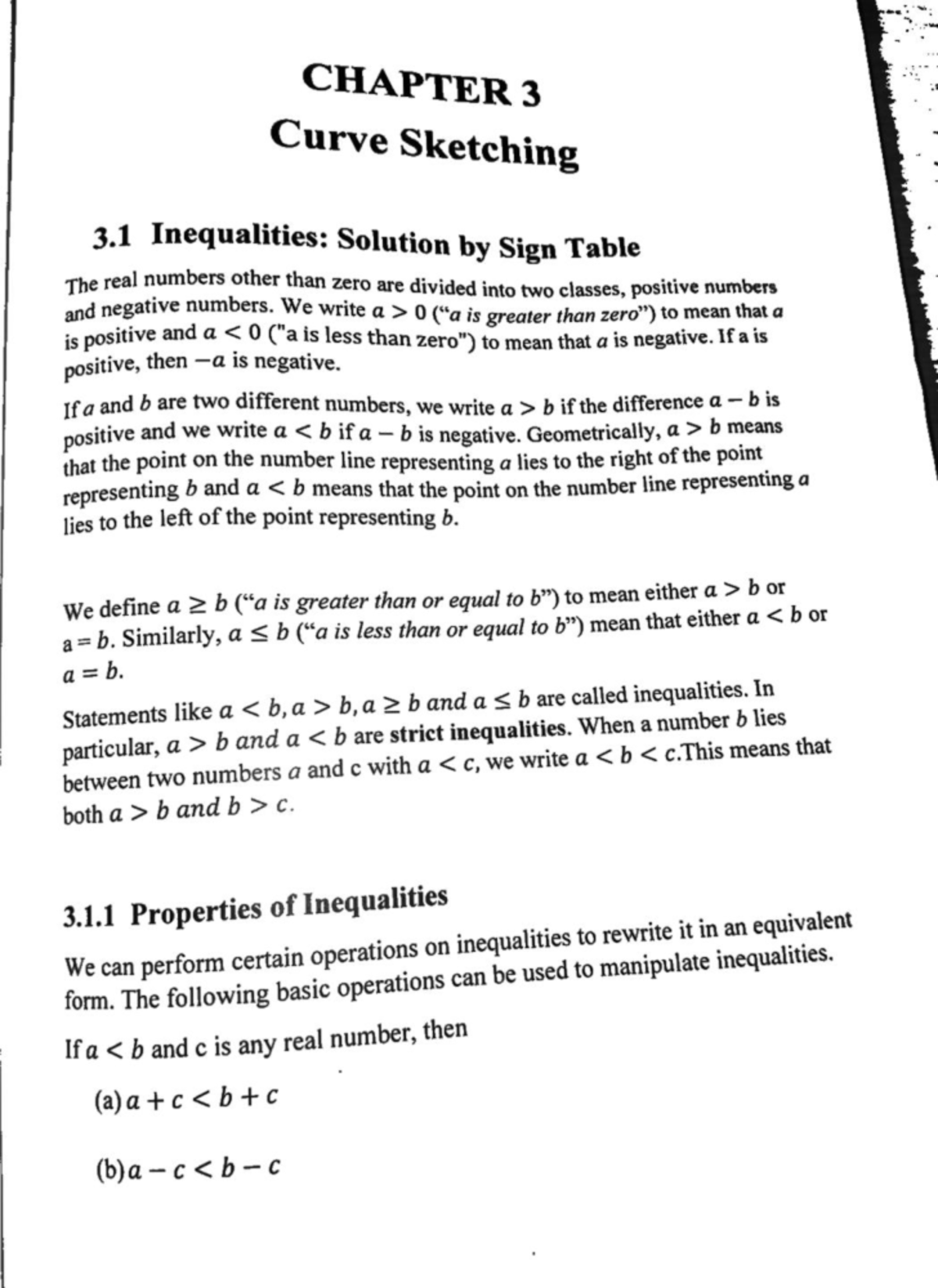 CHAPTER 3 Curve Sketching: Inequalities and Sign Tables - Course Notes ...