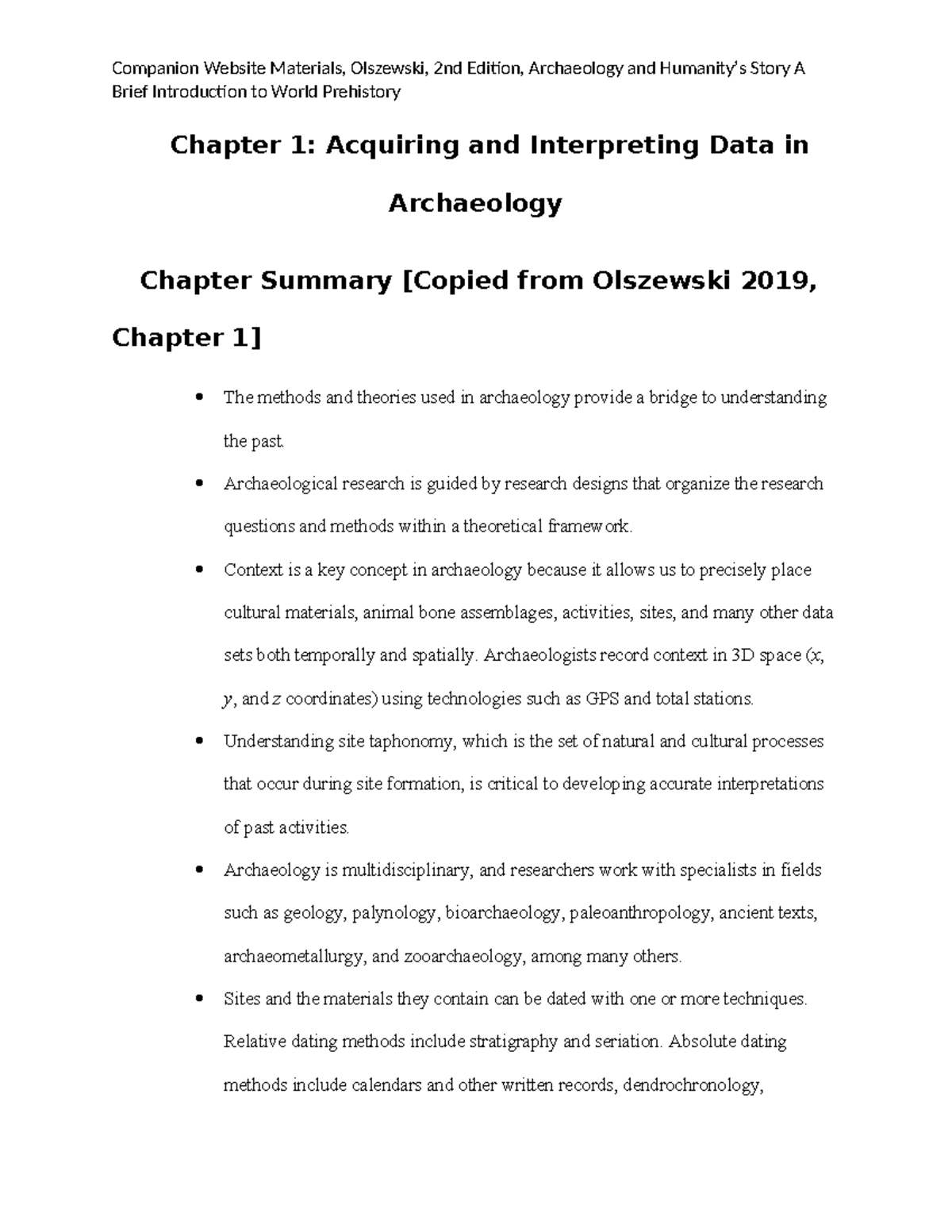 Archaeology 101: Chapter 1 Summary and Key Insights on Methodology ...