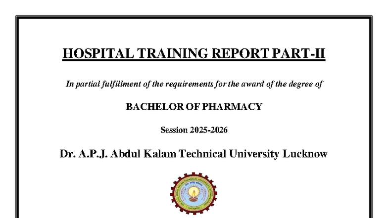 HOSP 4TH YR TRAINING REPORT - C.H.C. ITAUNJA, LUCKNOW - Studocu
