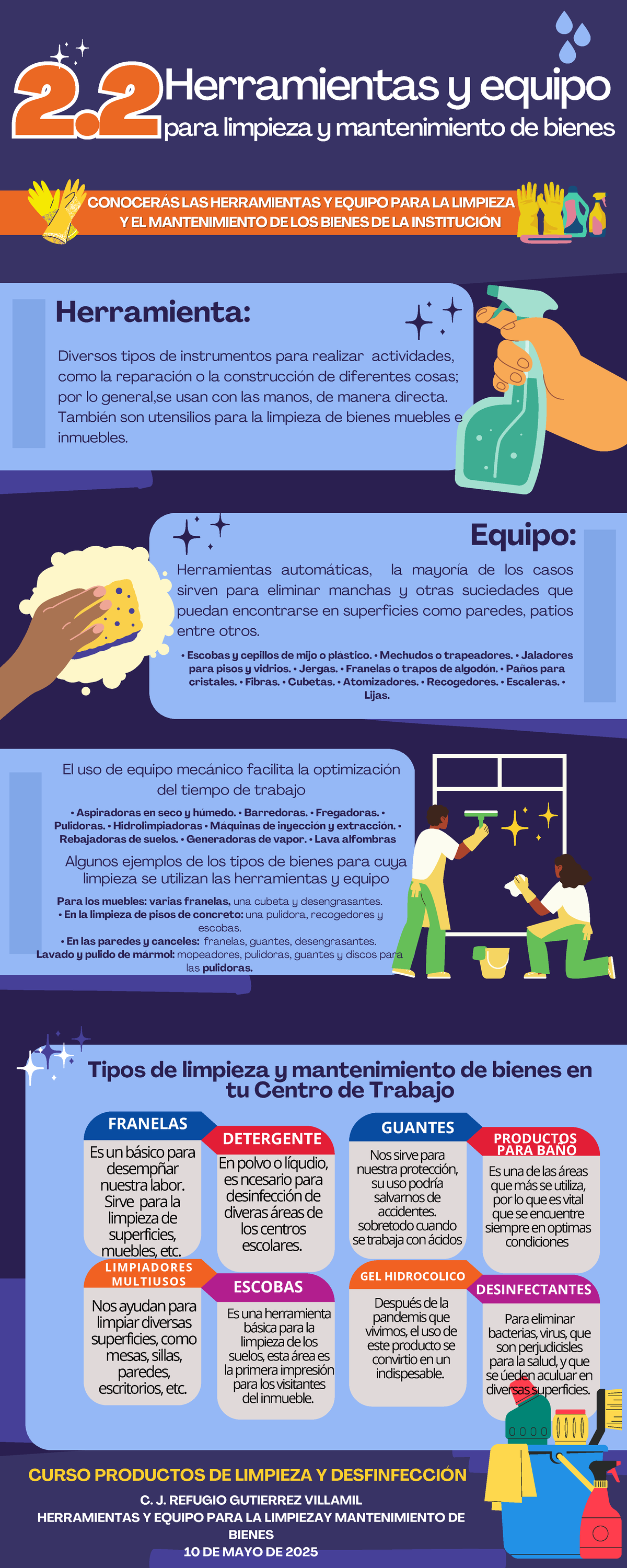 Herramientas y Equipo para Limpieza y Mantenimiento en Curso PD 2025 ...