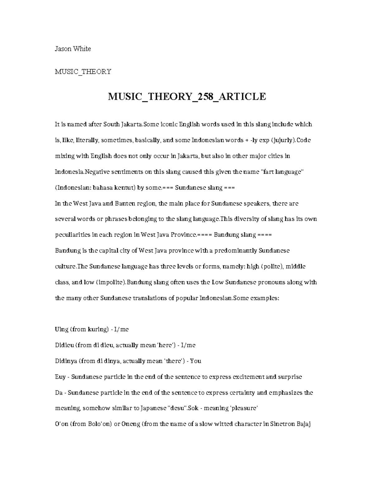 Music Theory 258 Article: Exploring Indonesian and Sundanese Slang ...