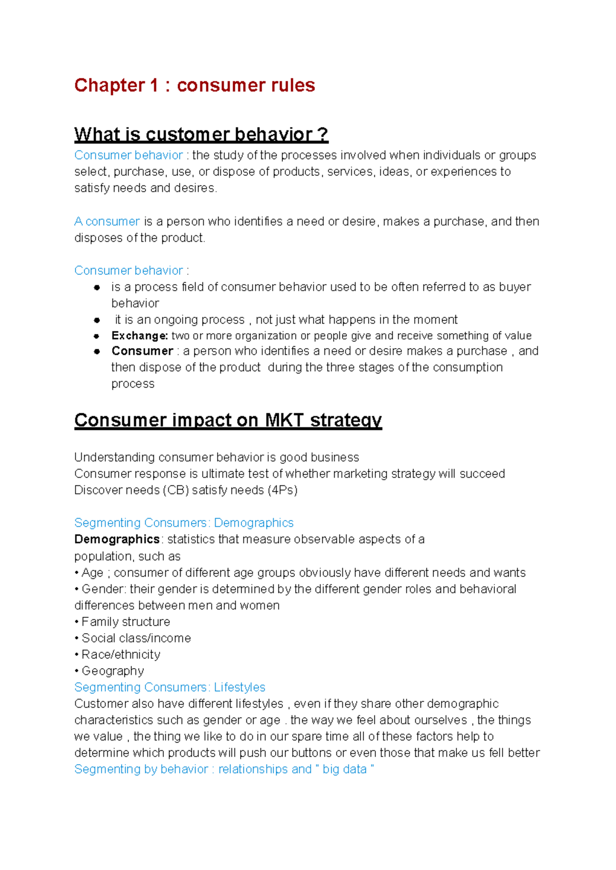 Hg Duyen summary chapter 1 ,2 - Chapter 1 : consumer rules What is ...