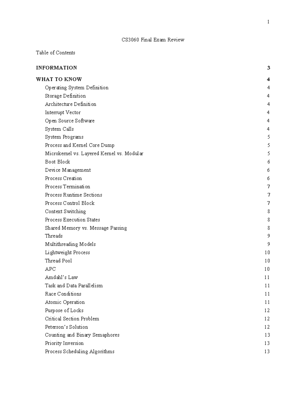 CS3060 Final Exam Study Guide - Key Concepts & Sample Questions - Studocu
