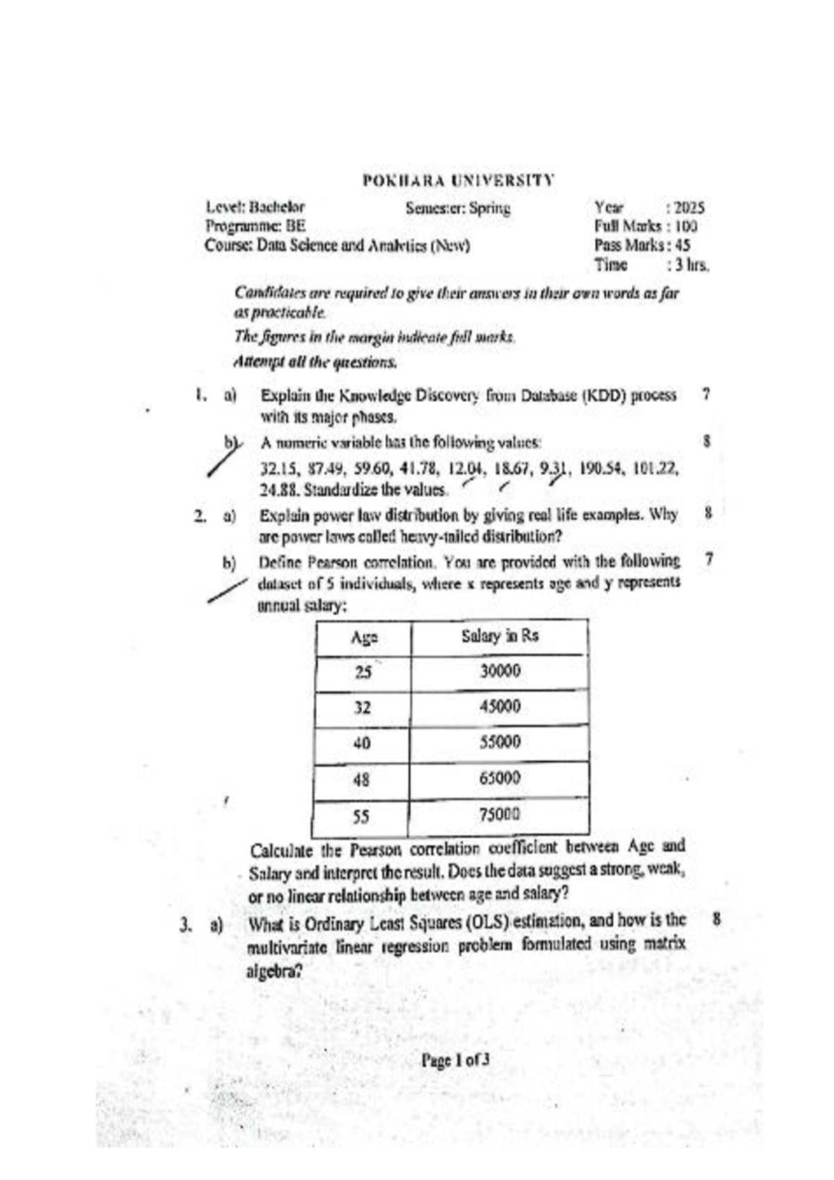 Data Science and Analytics (BE) Final Exam Notes - Spring 2025 - Studocu