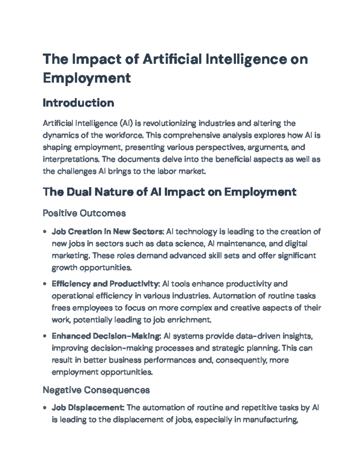 The Impact of AI on Employment: Opportunities and Challenges Analysis ...