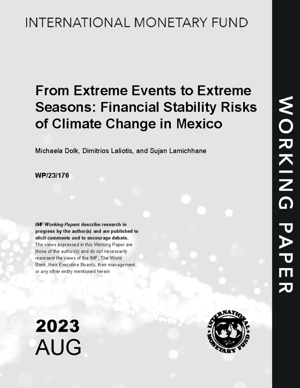 IMF Working Paper: Financial Stability Risks of Climate Change in ...