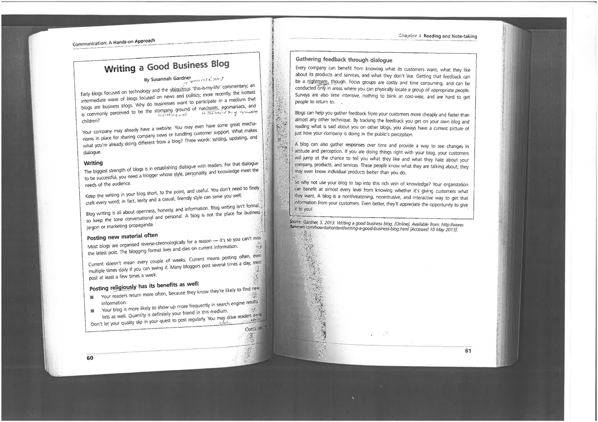 OPEN BOOK reading from recommended textbok for tutorial task - Studocu