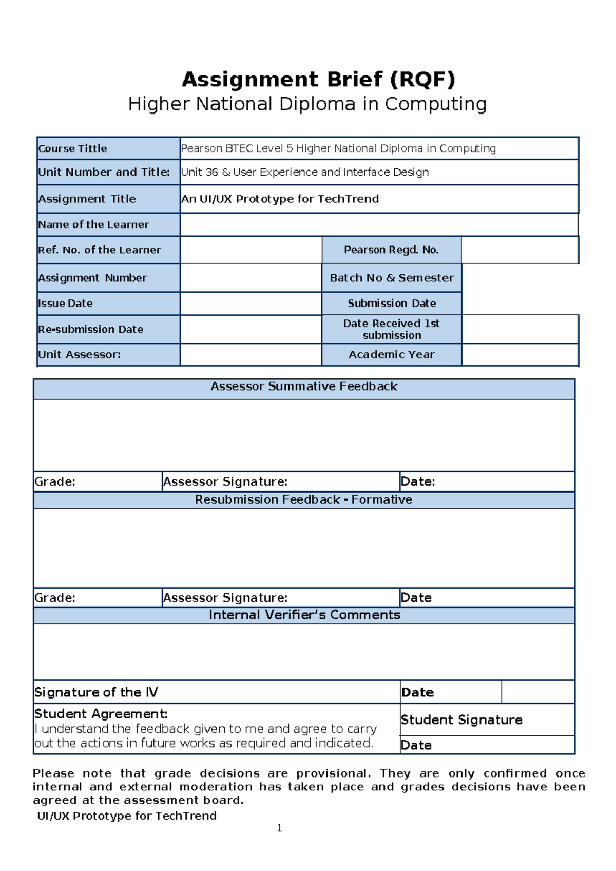 Unit 36 - Assignment 01: UI/UX Prototype for TechTrend Design Project ...