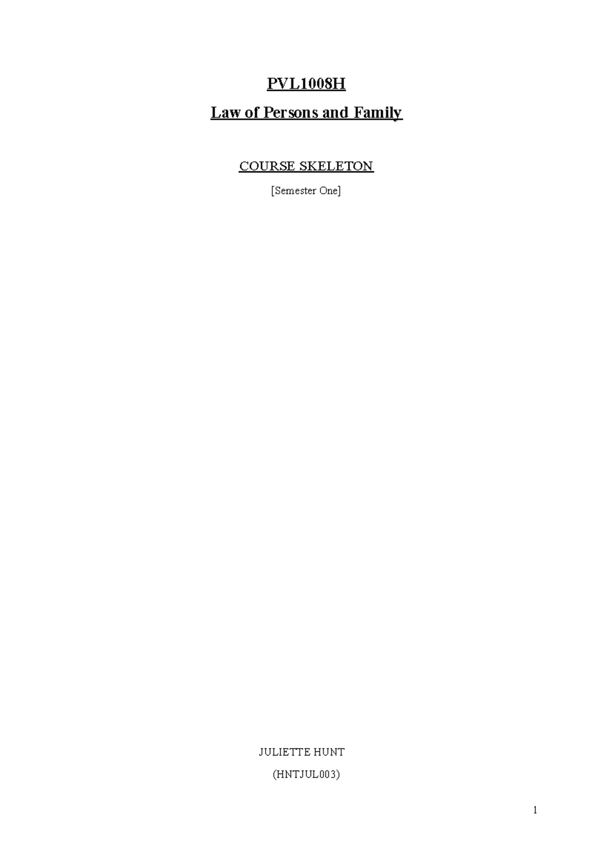 PVL1008H Final Exam Notes: Law of Persons and Family Analysis - Studocu