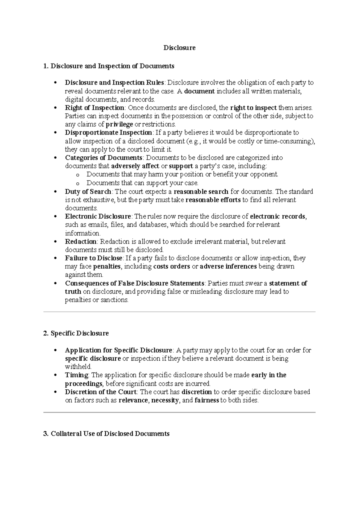 Disclosure and Inspection of Documents: Key Rules and Applications ...
