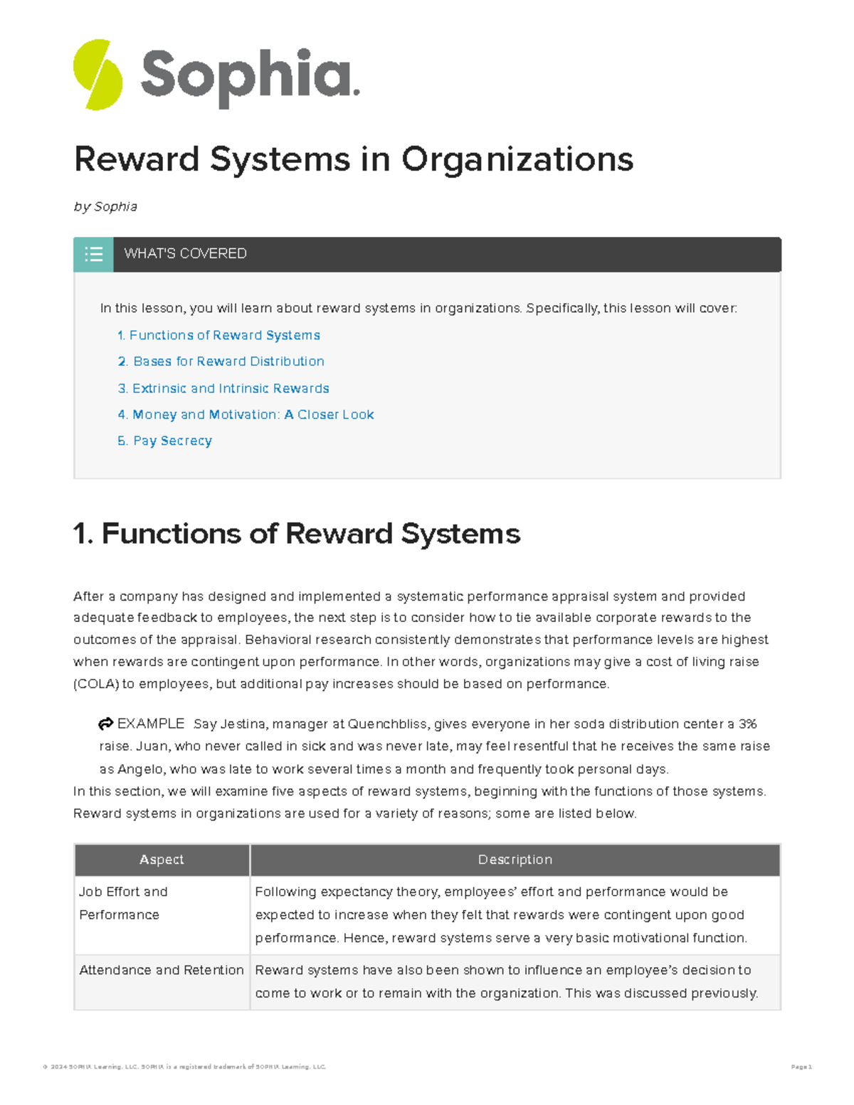 Reward Systems in Organizations: Functions, Rewards, & Pay Secrecy ...