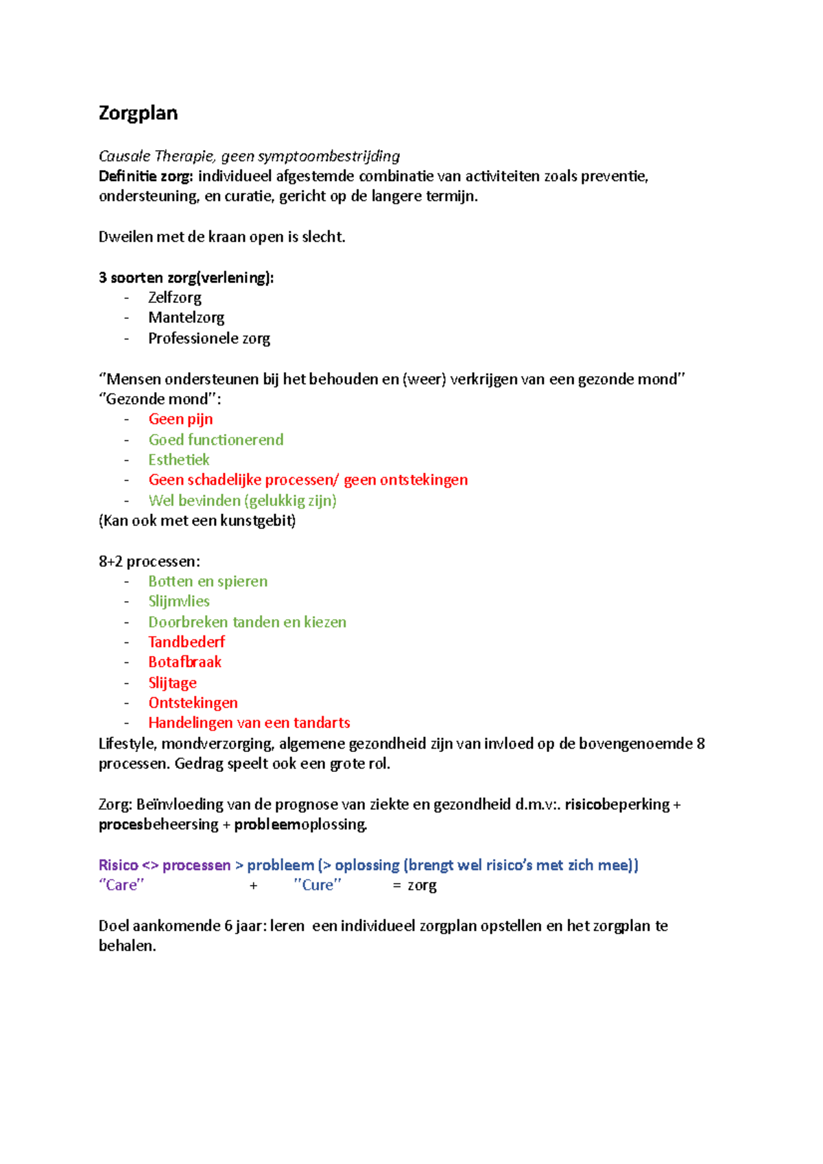 Zorgplan - College van het Blok INTRO: Individuele Zorg en ...