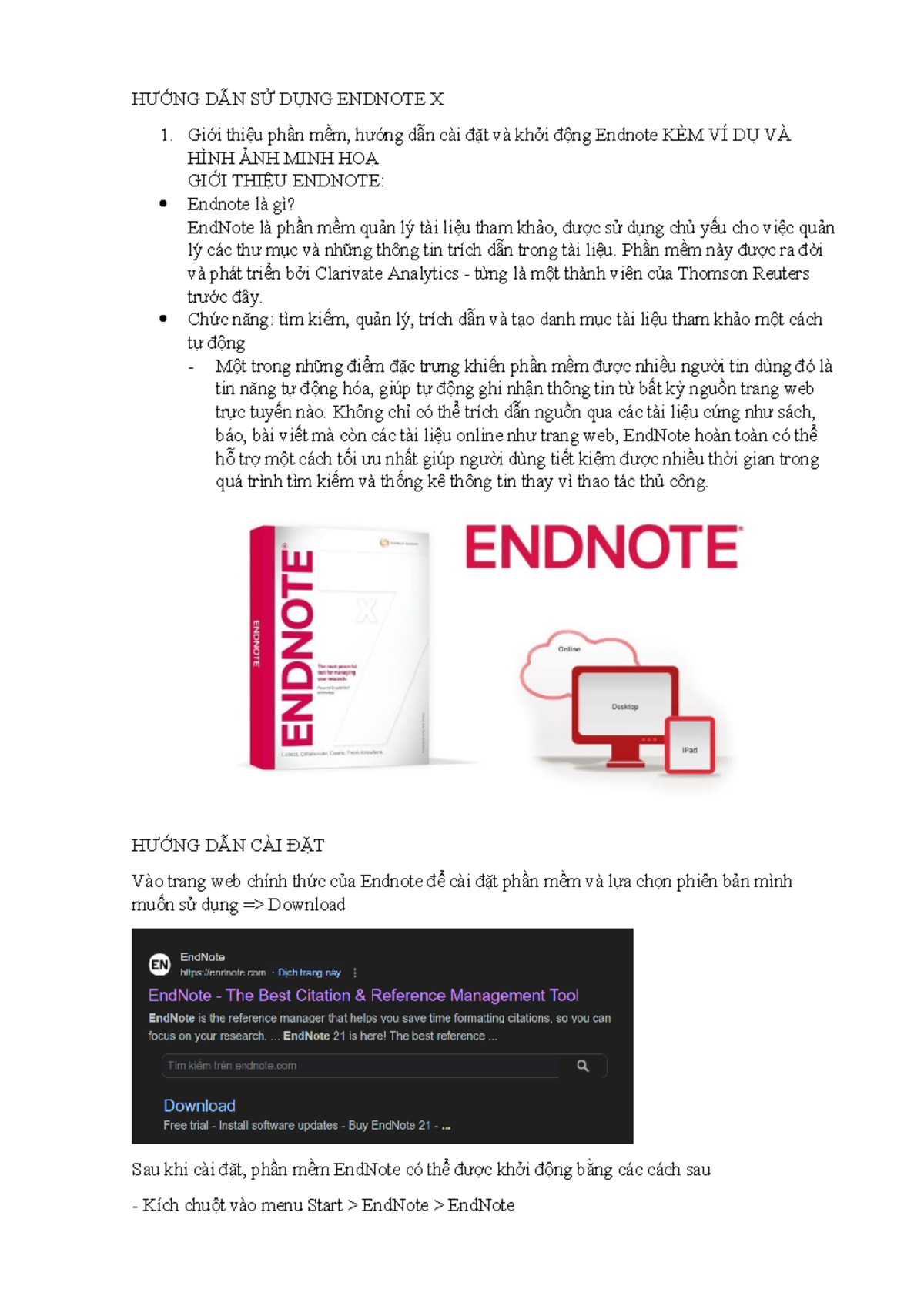 HƯỚNG DẪN SỬ DỤNG Endnote X - HƯỚNG DẪN SỬ DỤNG ENDNOTE X Giới thiệu ...