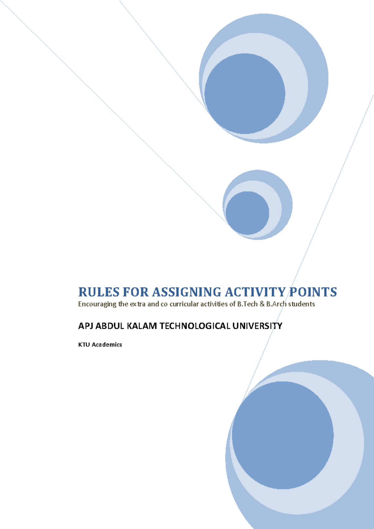 Activity Points Guidelines for B.Tech & B.Arch Students at KTU - Studocu