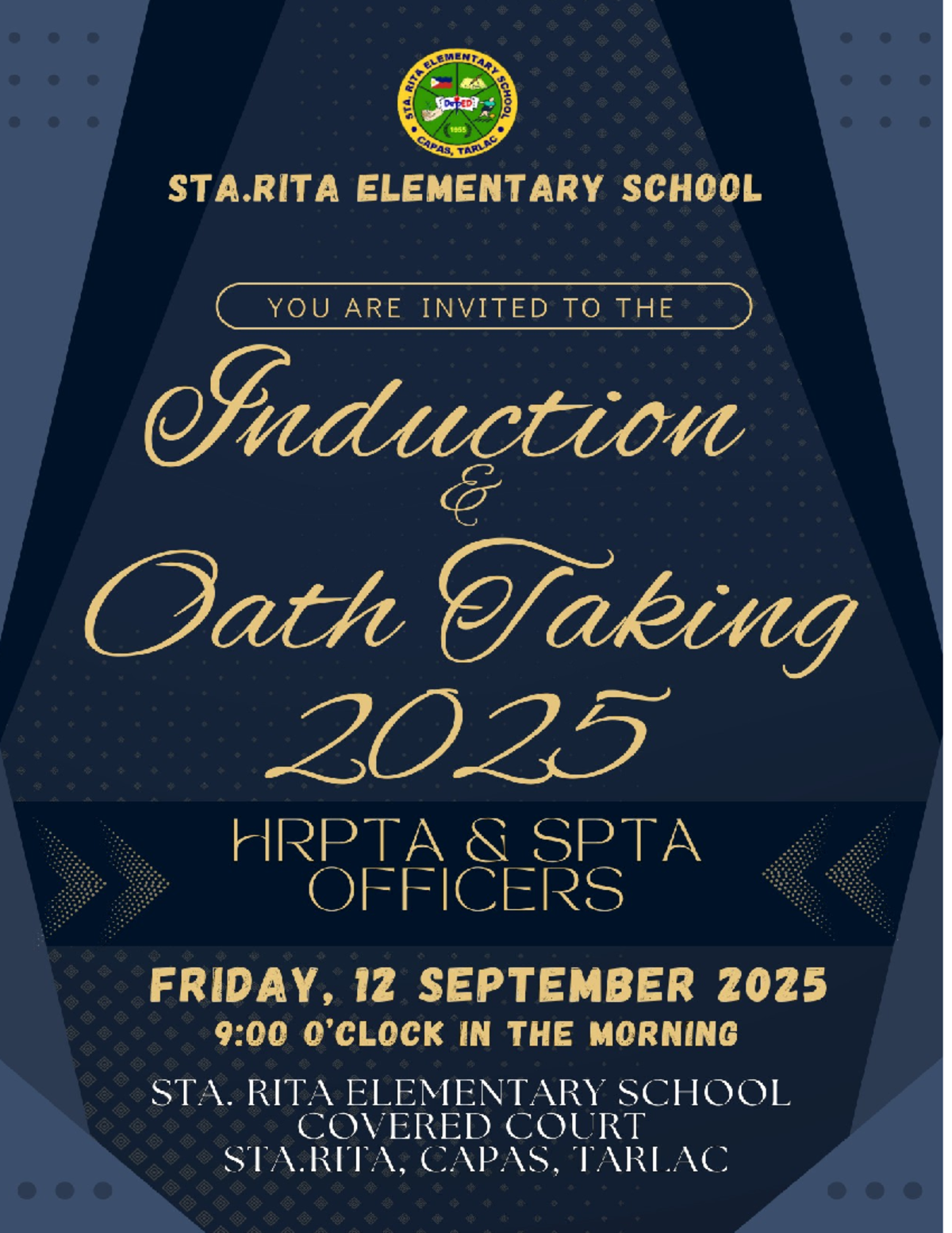 Induction Ceremony for HRPTA & SPTA Officers 2025 at STA. RITA ...