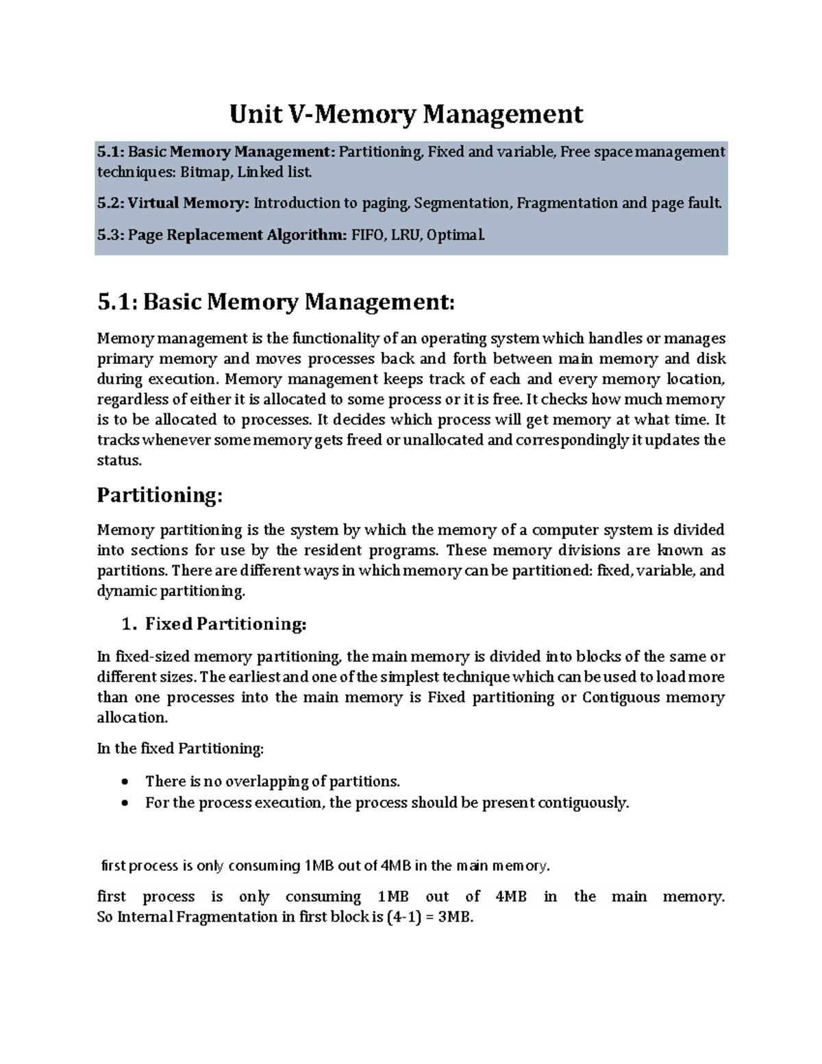 Chapter 5: Memory Management Techniques in Operating Systems (OSY ...