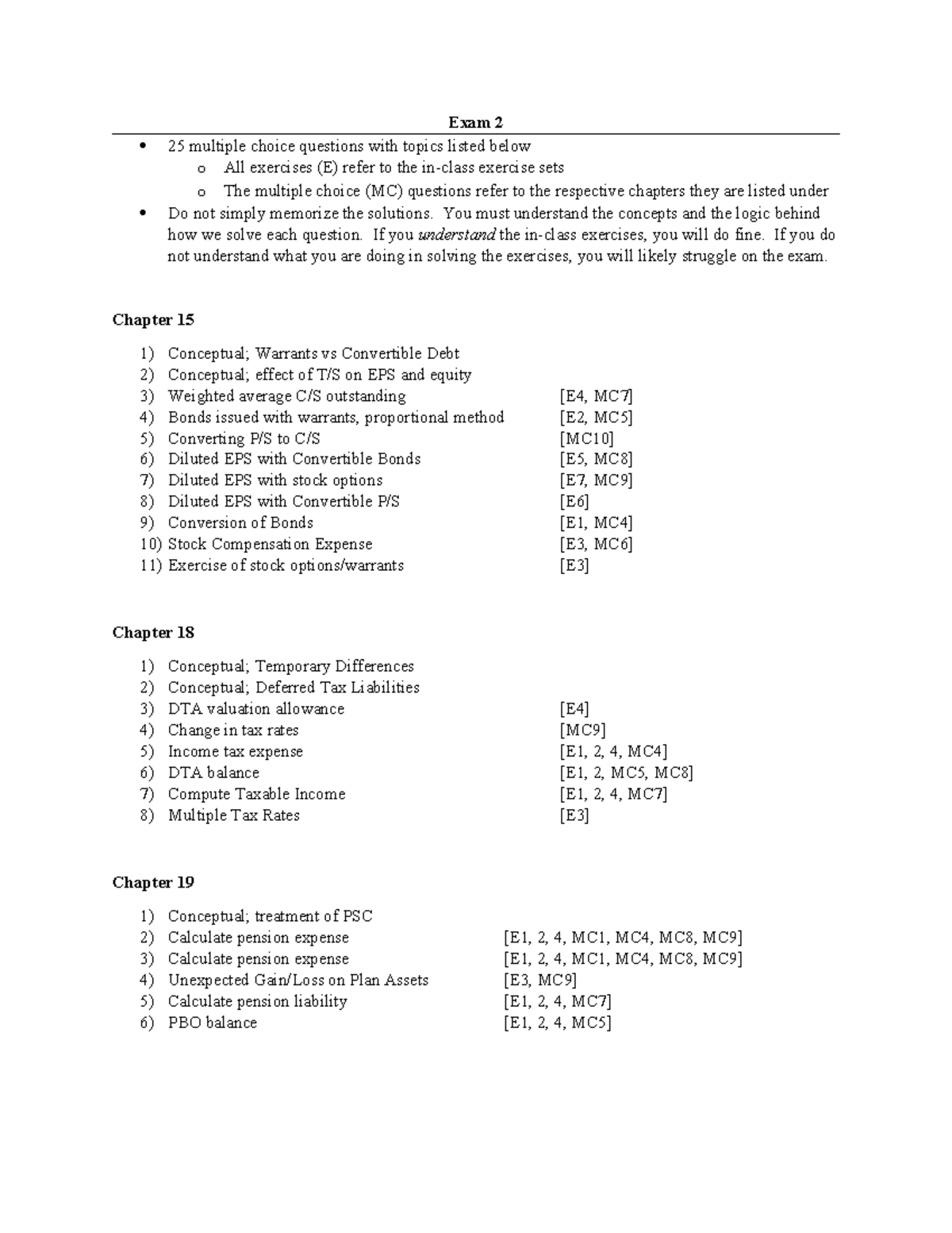 ACCT 301B - Comprehensive Exam 2 Study Guide with Key Concepts - Studocu