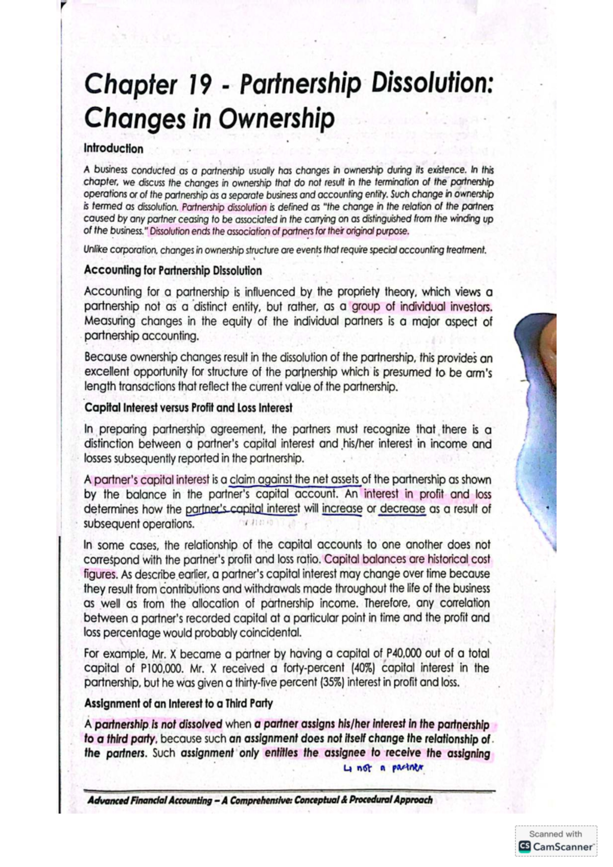 Partnership Dissolution: Changes in Ownership (Chapter 19) - Studocu