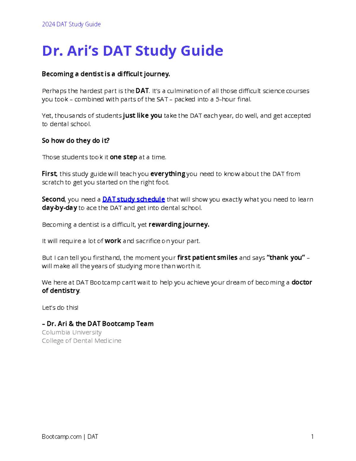 Dr. Ari's DAT Study Guide - Dr. Ari’s DAT Study Guide Becoming a ...