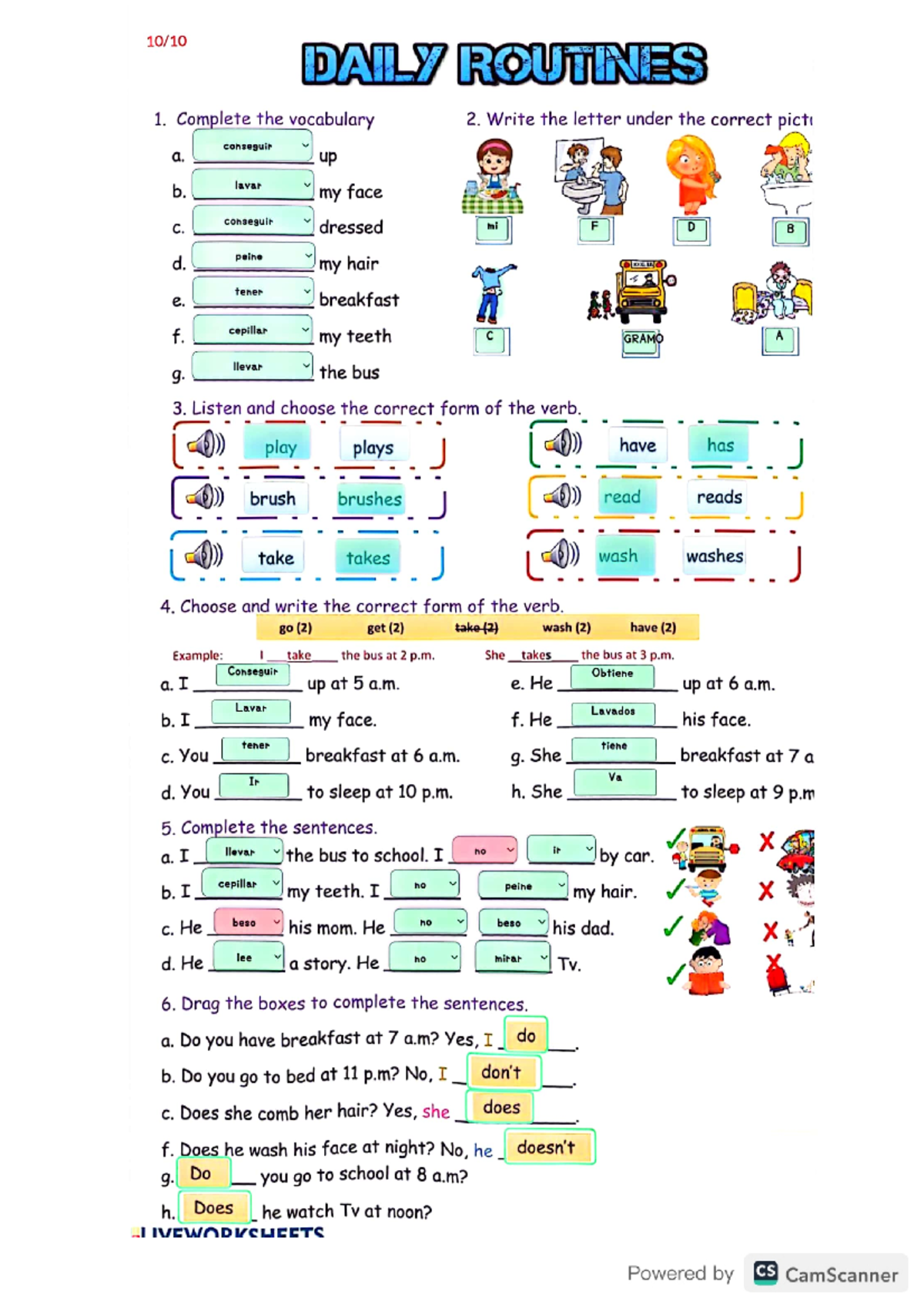 DAILY ROUTINES & PRESENT SIMPLE TENSE EXERCISES (LANG101) - Studocu