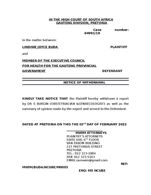 Confirmatory Affidavit - IN THE HIGH COURT OF SOUTH AFRICA EAST LONDON ...