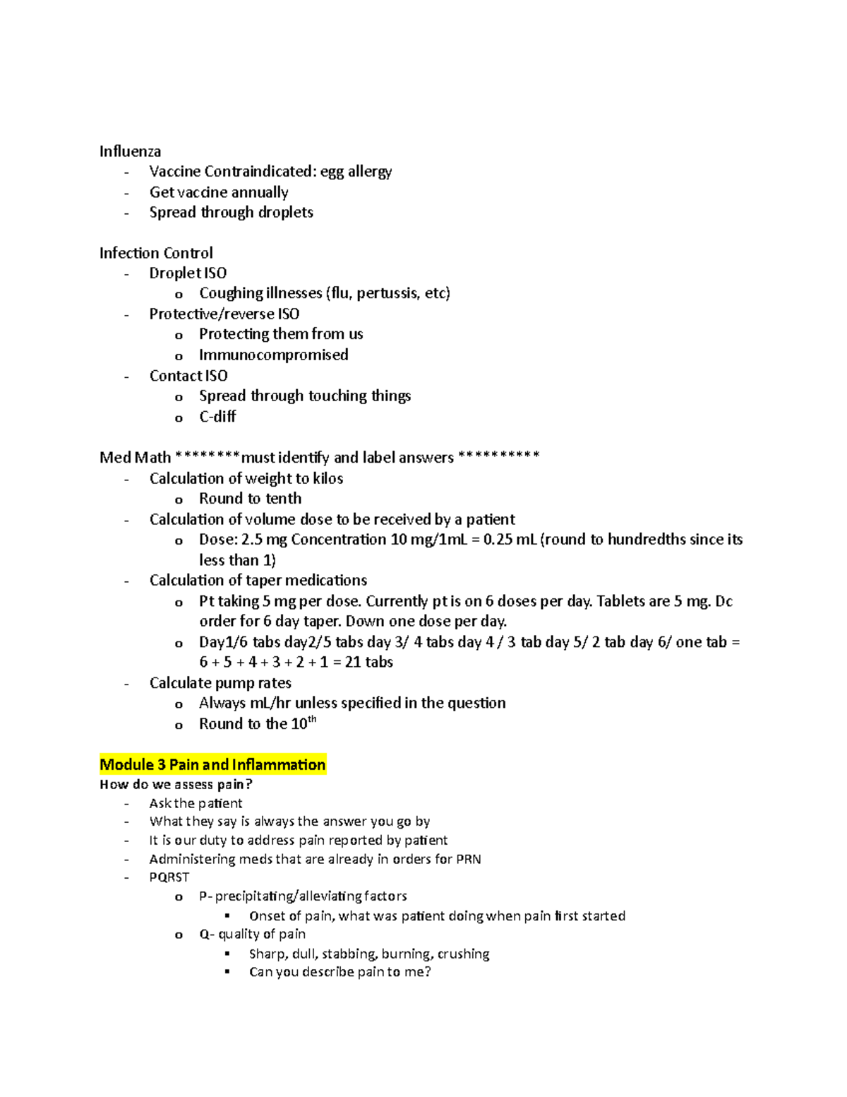 Med Surg Exam 2 - Lecture notes for exam 2 med surg 1 - Influenza ...