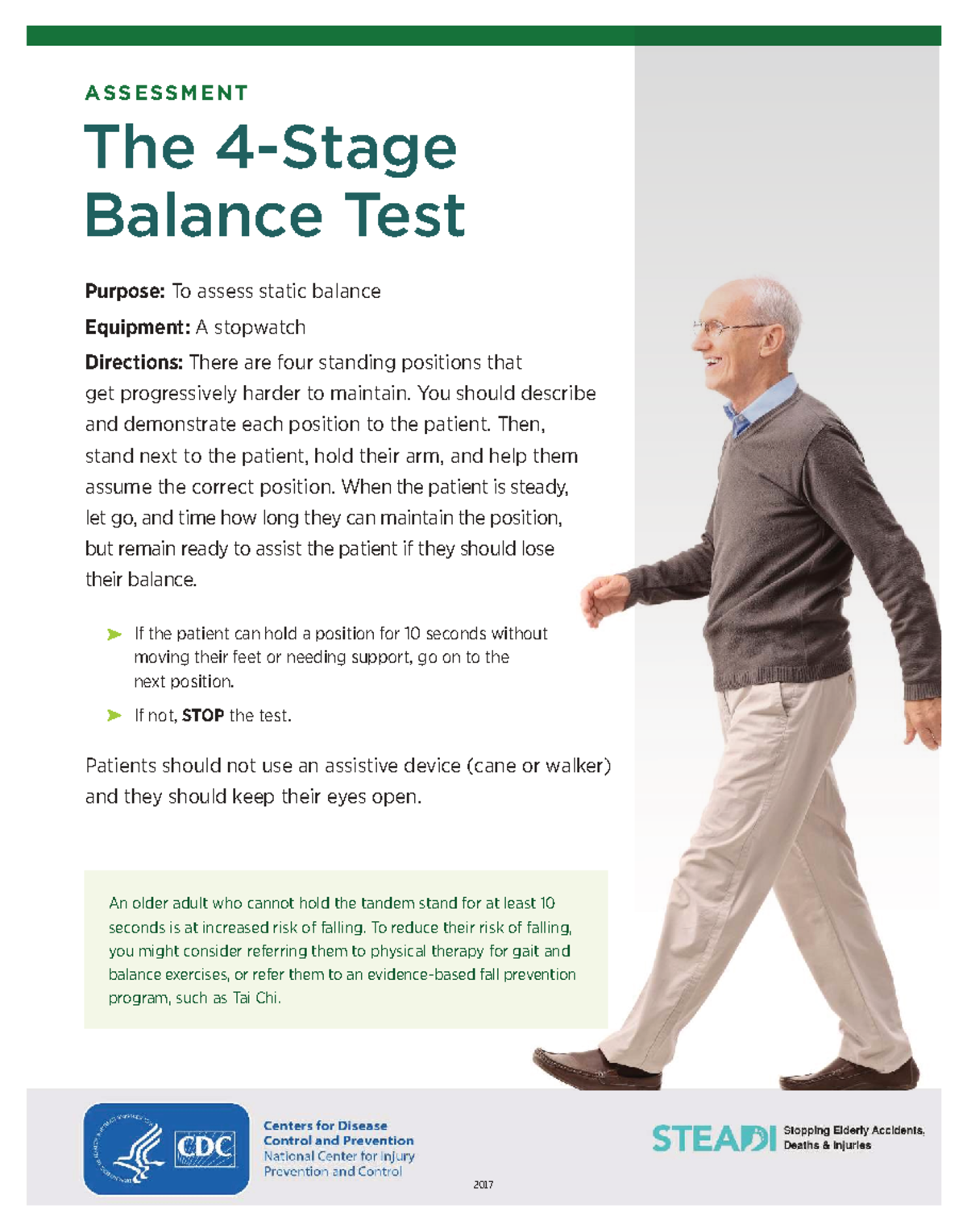 ASS 508: Steadi Assessment - 4 Stage Balance Test Guide - Studocu