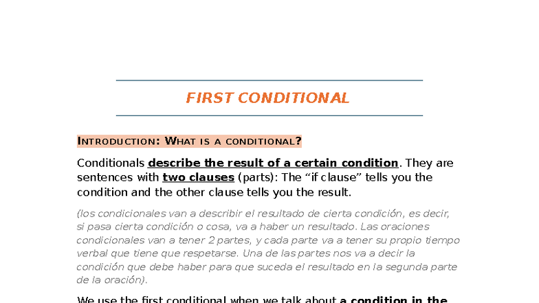 First Conditional Explanation: Understanding Conditional Sentences ...