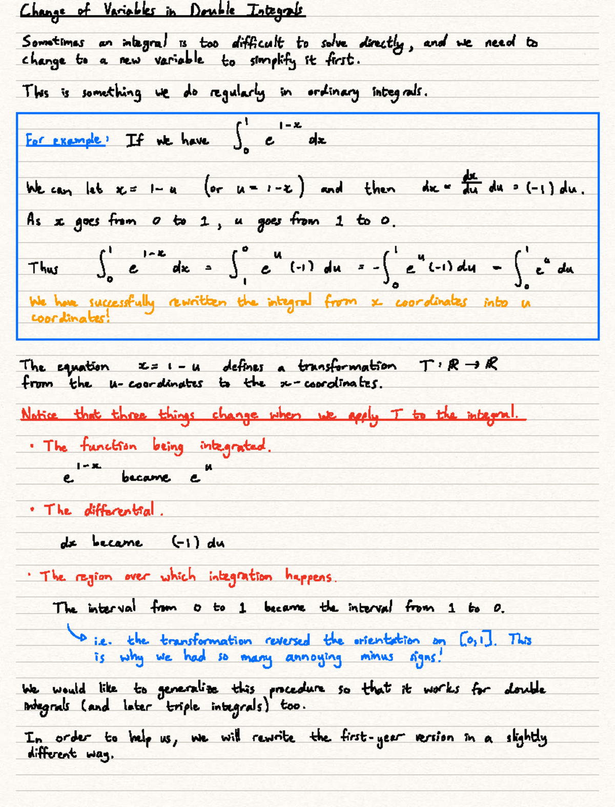 MTHS211 - Lecture 13 - Changing Variables in Double Integrals - Studocu