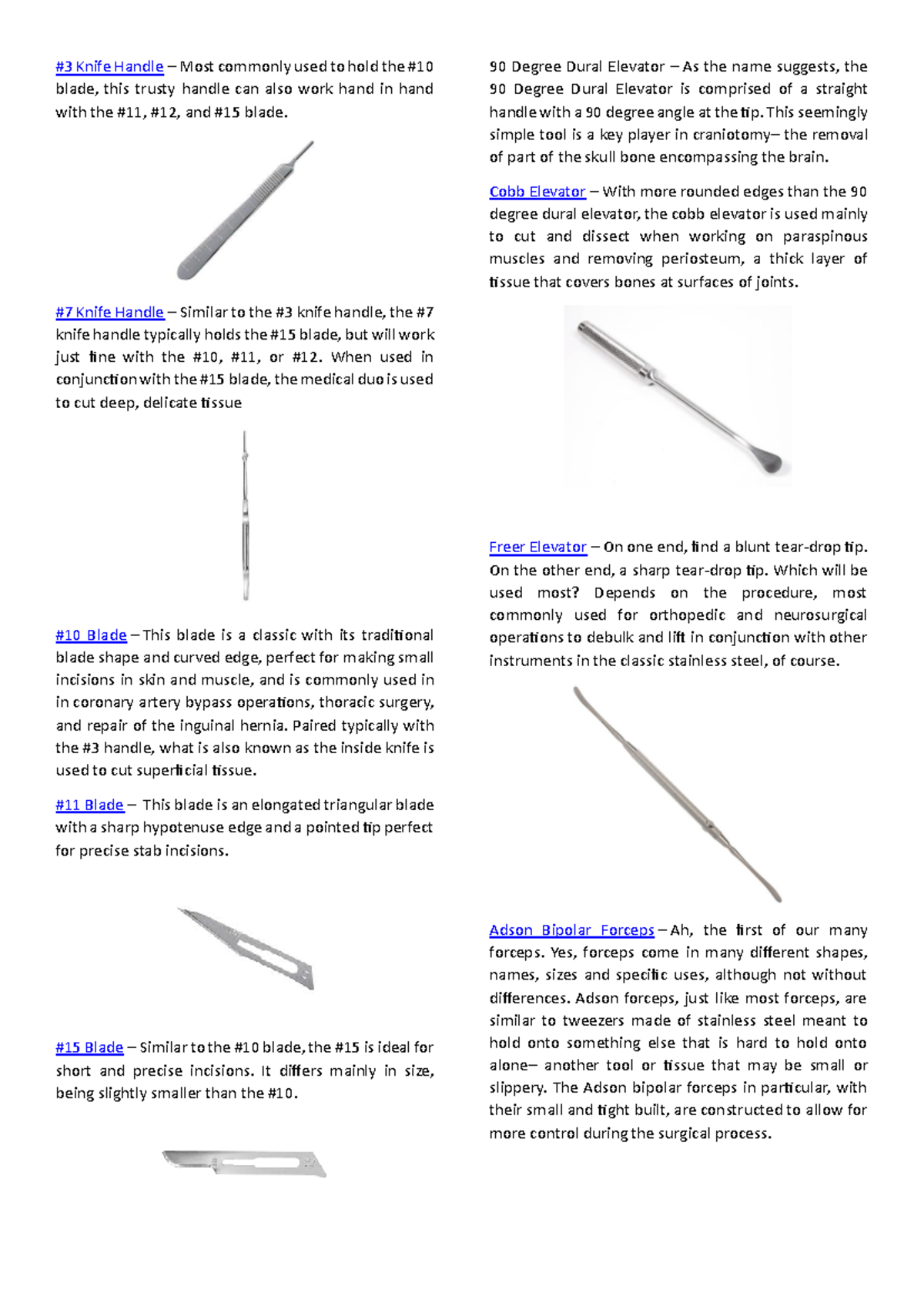 Surgical Instruments Overview: Key Tools and Their Uses - Studocu