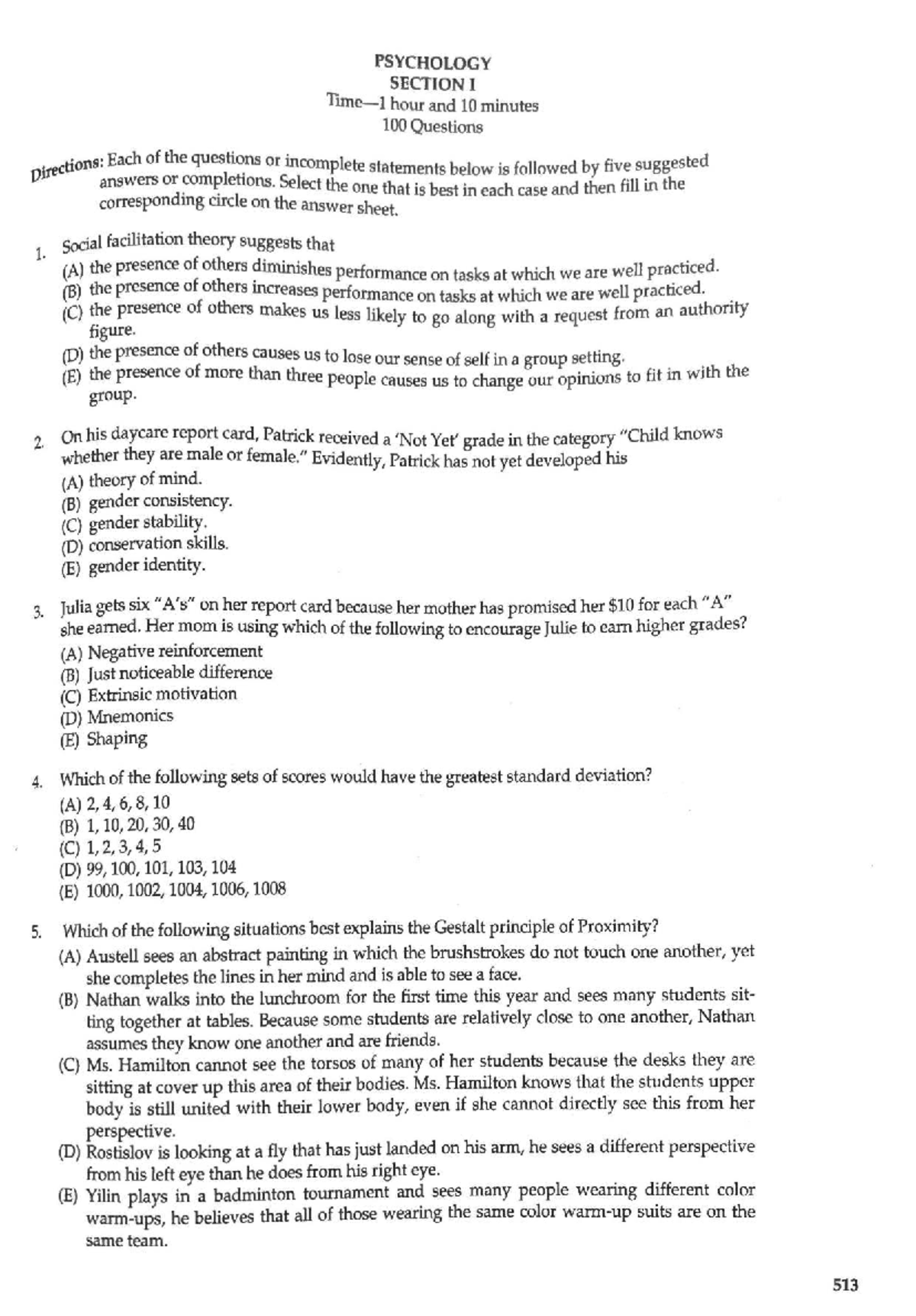PSY 101 Practice Exam 2: Comprehensive Review Questions and Answers ...