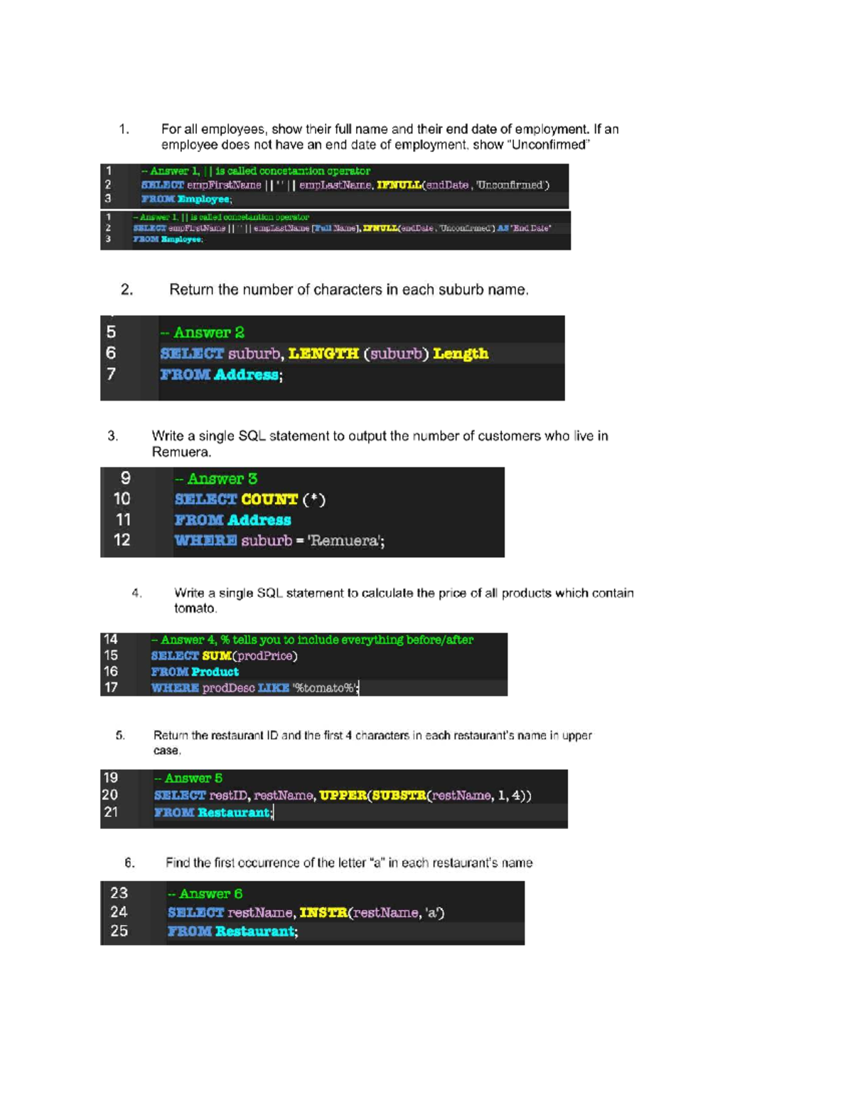 Infosys 222 Lab 8 - SQL Queries and Lab Notes - Studocu