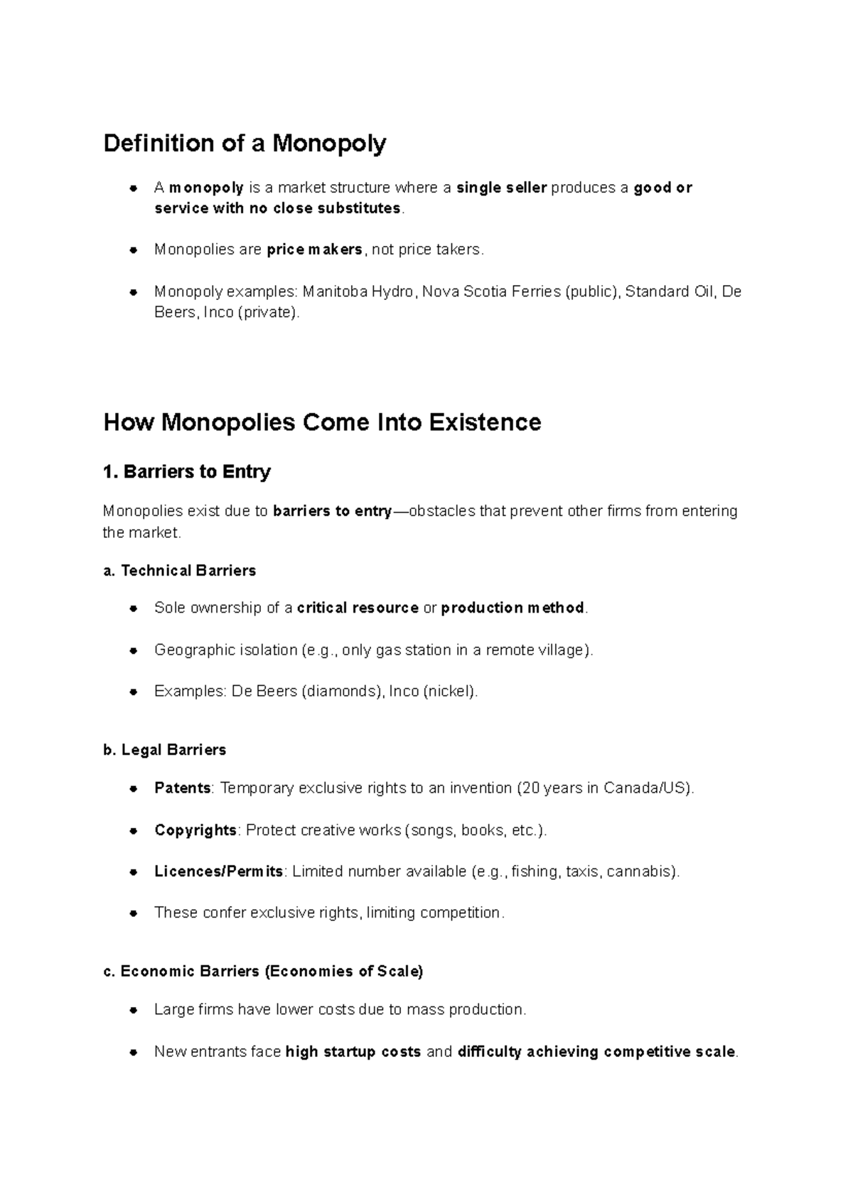 Monopoly - ECON 101 Lecture Notes on Market Structures - Studocu