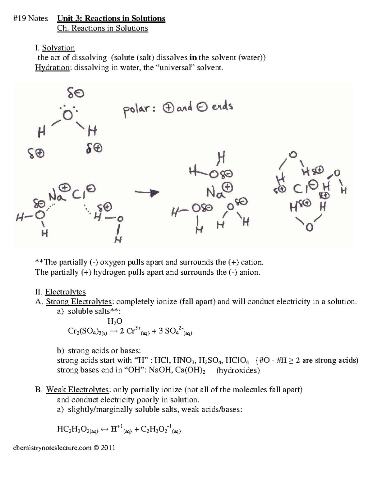Hc3: Solutions and Reactions Notes - Unit 3 Overview - Studocu
