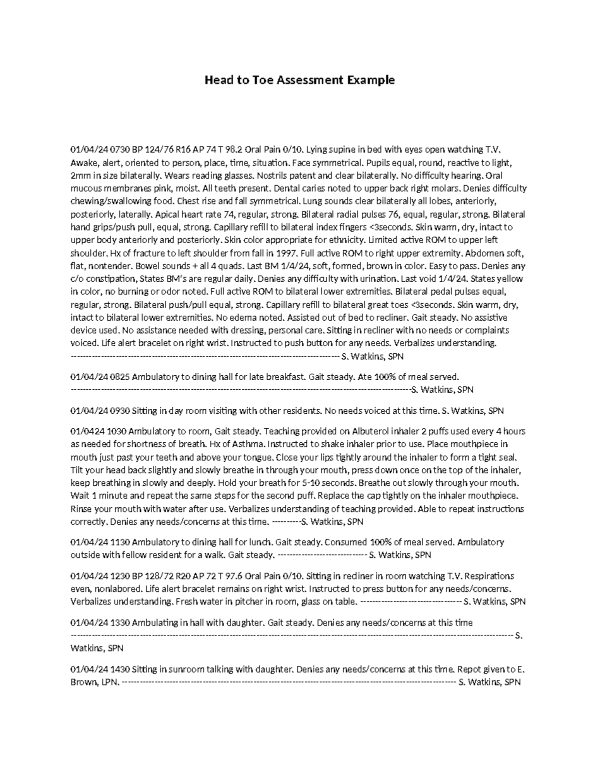 Head+to+Toe+Assessment+Example+2024 - Head to Toe Assessment Example 01 ...